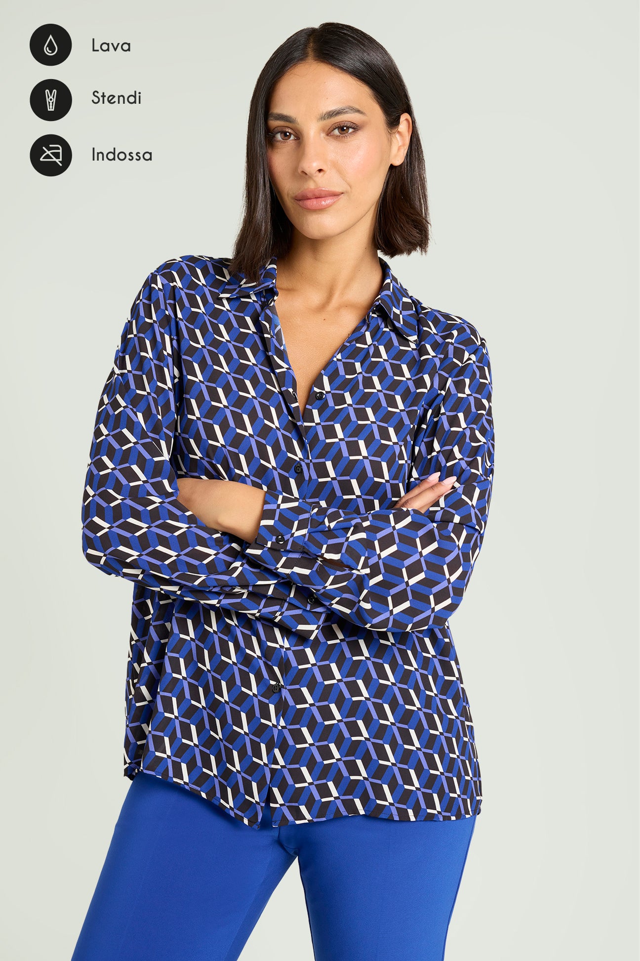 CAMICIA IN DOPPIA GEORGETTE STAMPATA