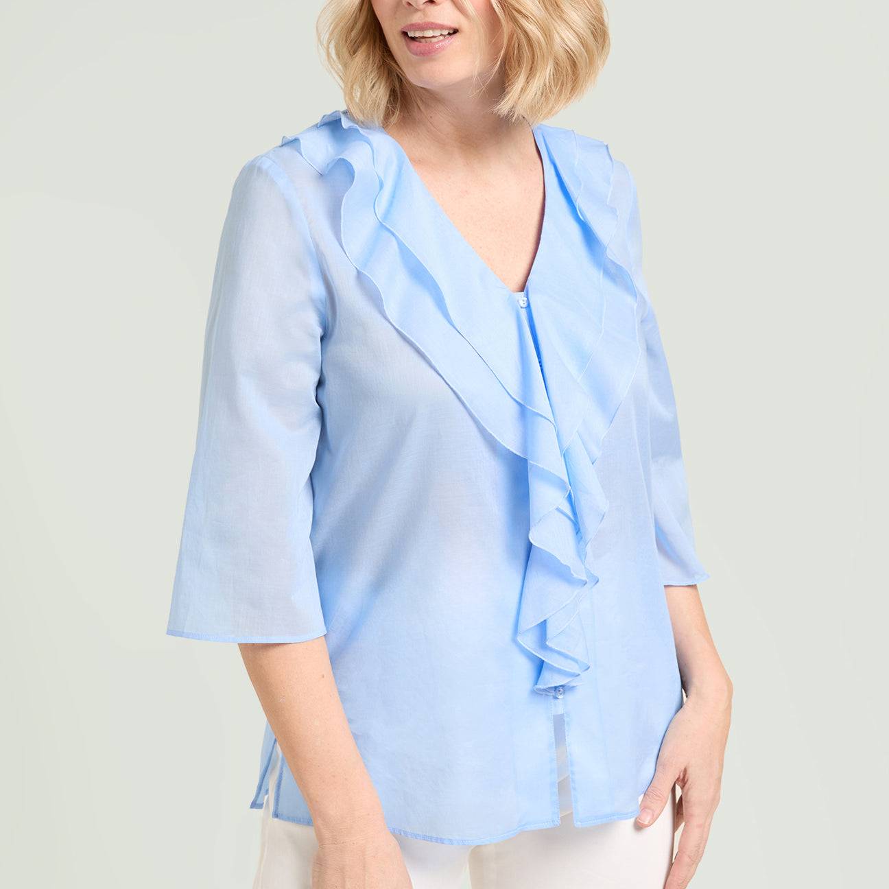 CAMICIA CON VOLANT IN MUSSOLA