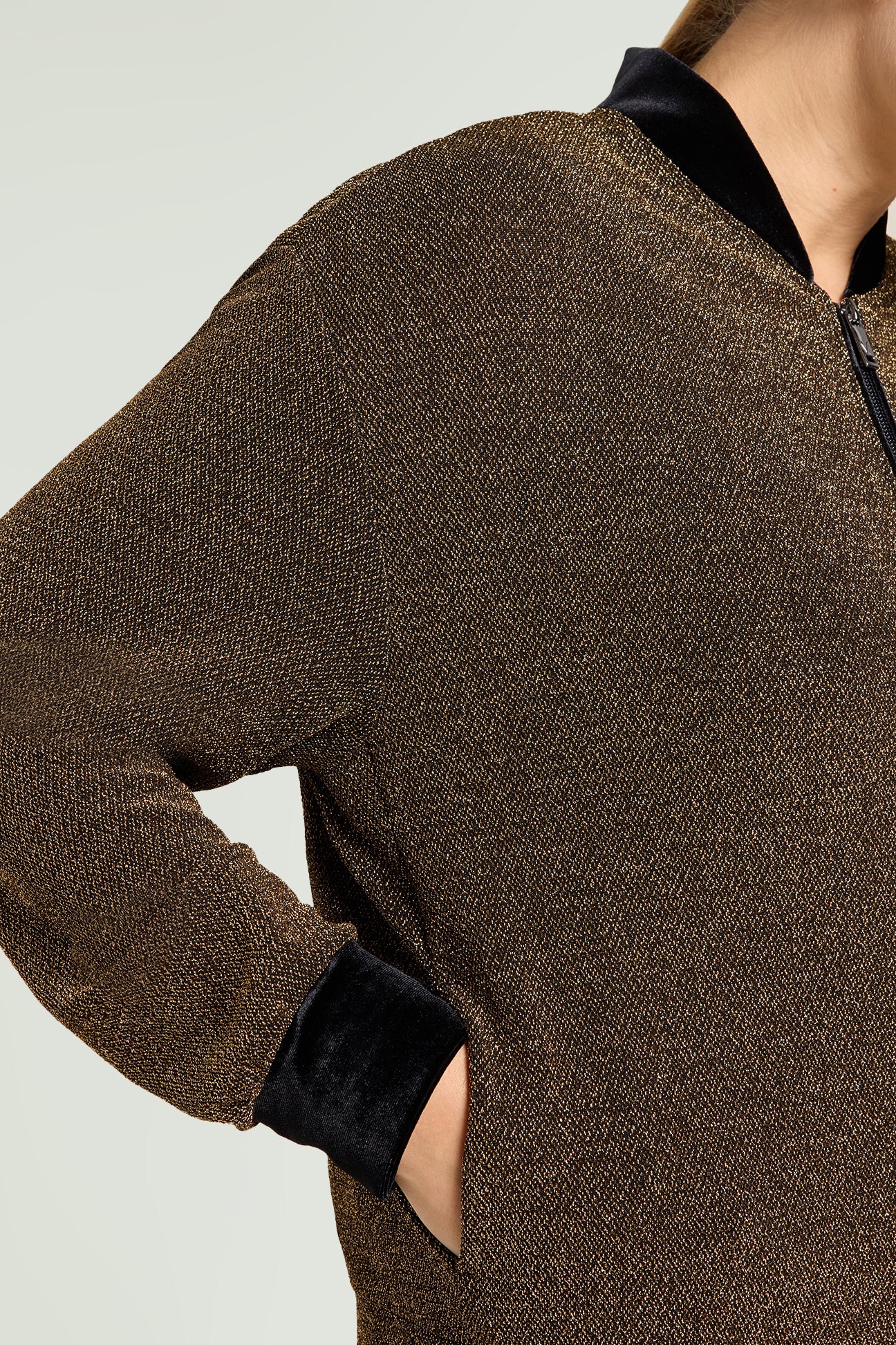 BOMBER IN JERSEY LUREX