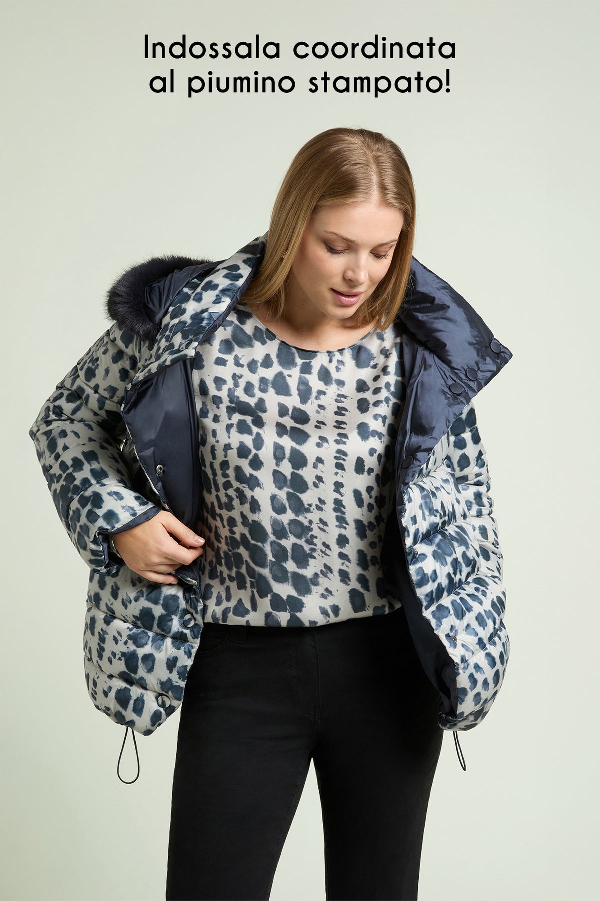 BLUSA ANIMALIER IN SATIN