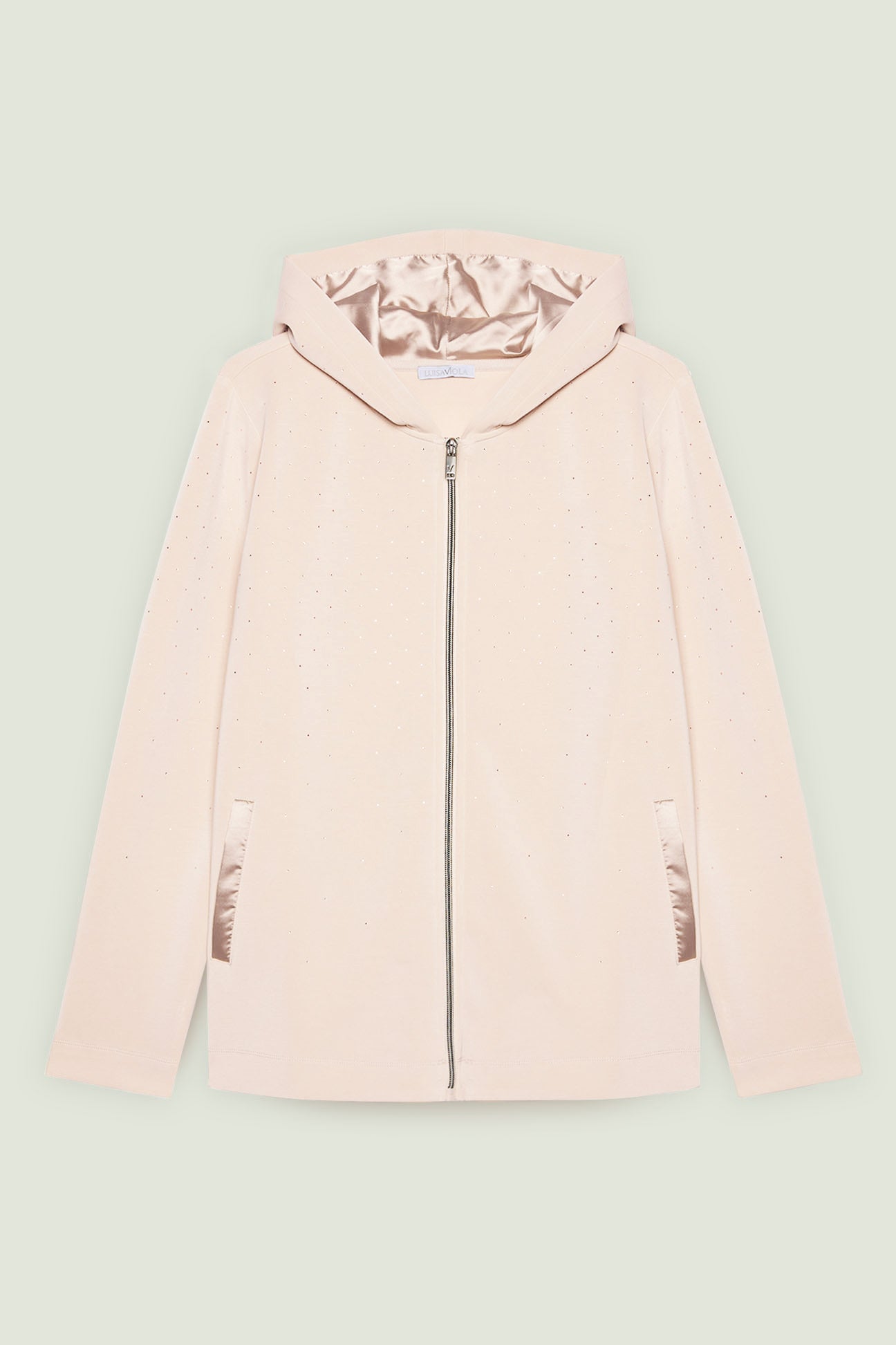 FELPA CON CAPPUCCIO E PUNTI LUCE