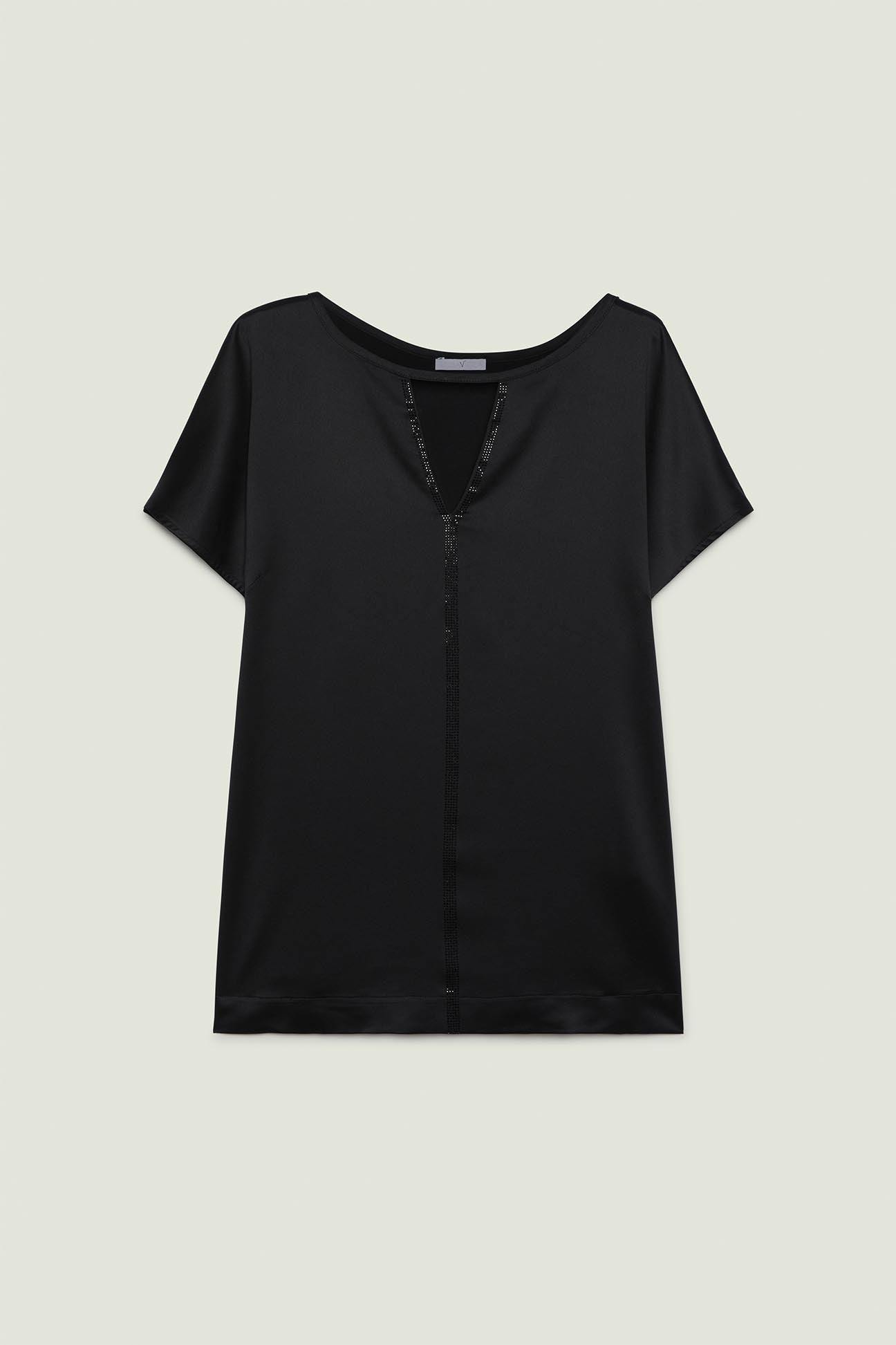BLUSA IN RASO E JERSEY