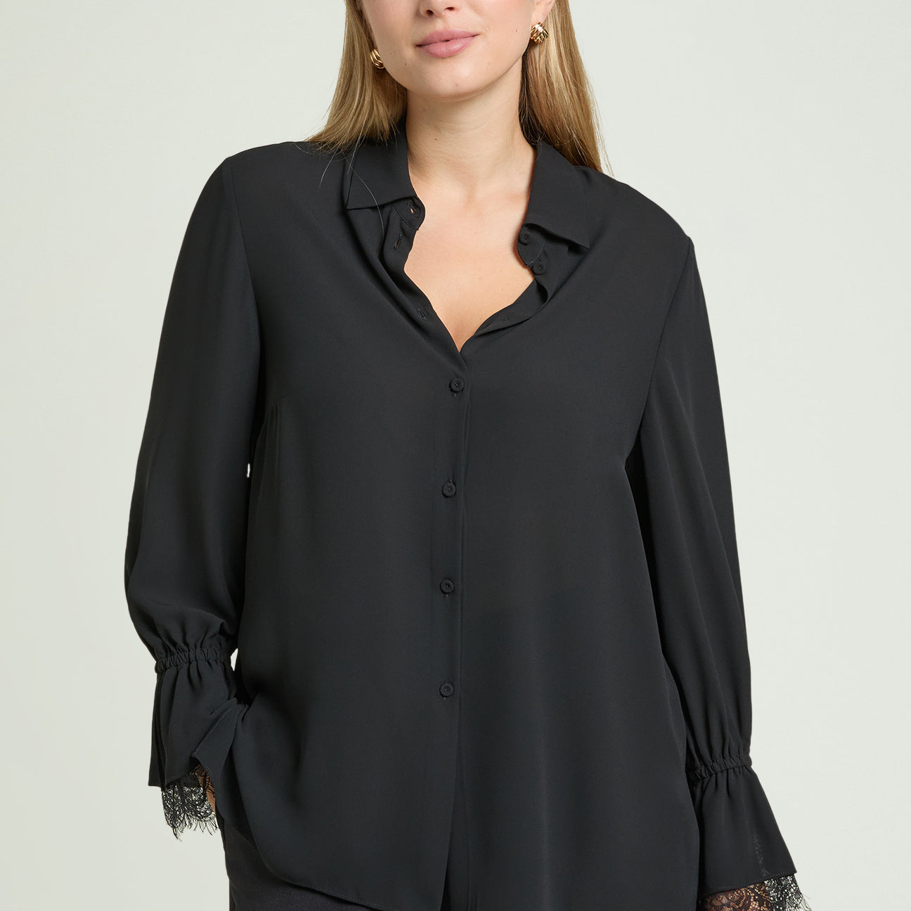 CAMICIA CON POLSO IN PIZZO