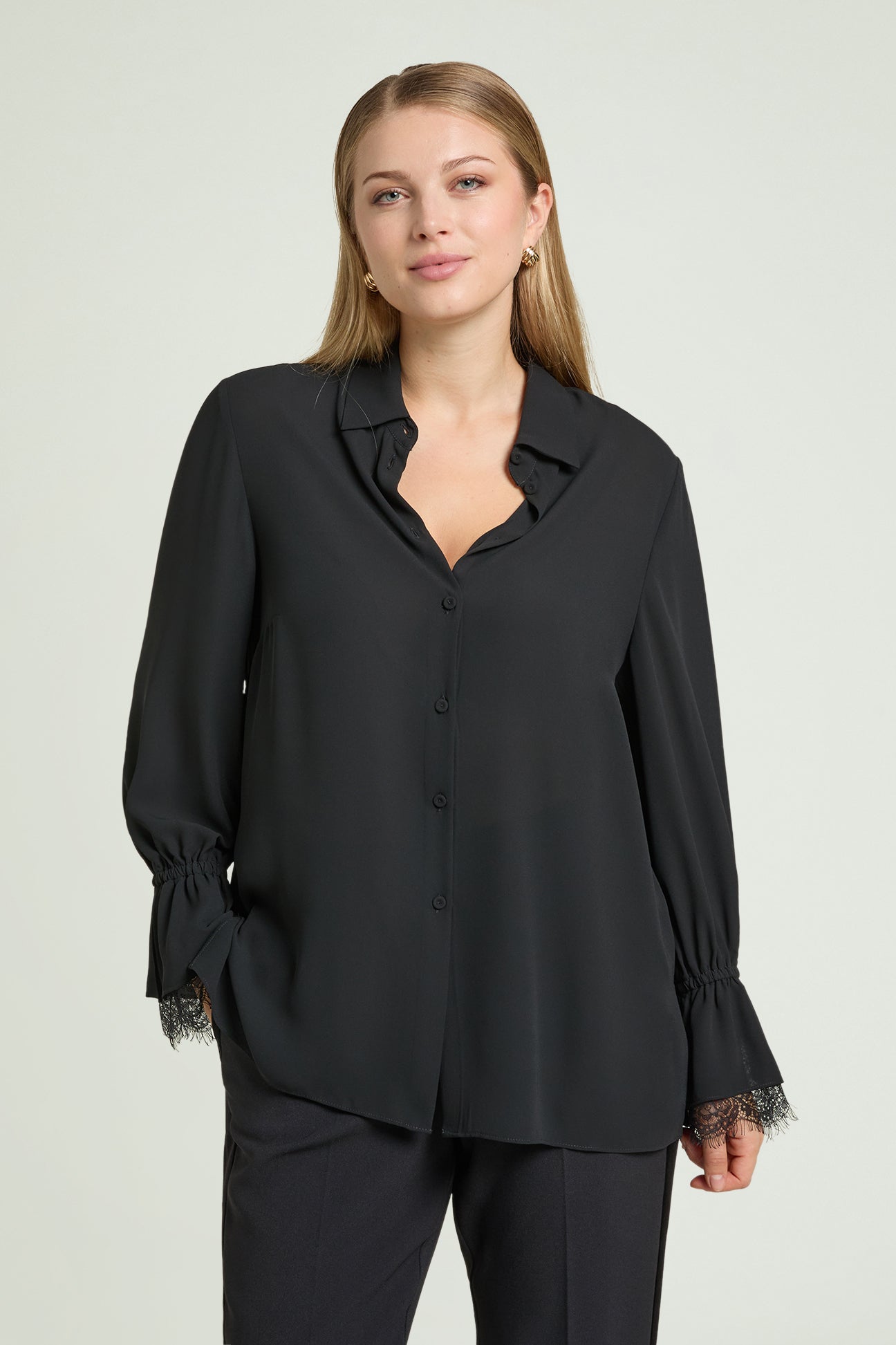 CAMICIA CON POLSO IN PIZZO