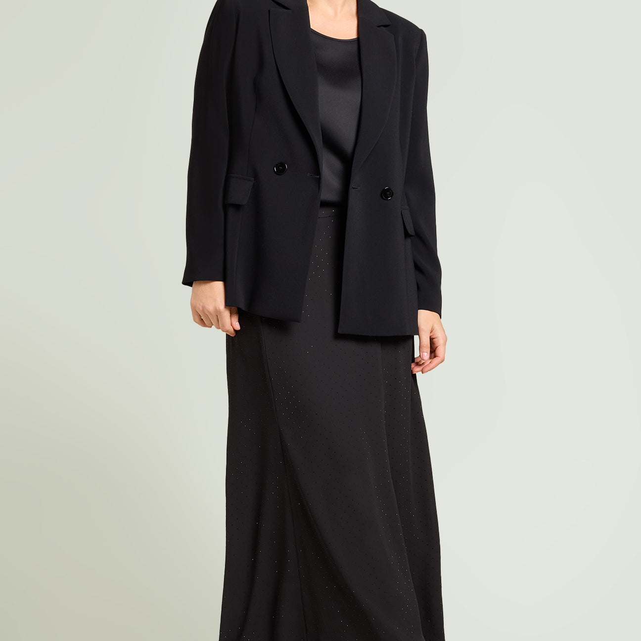 GONNA LUNGA IN GEORGETTE FULL-STRASS