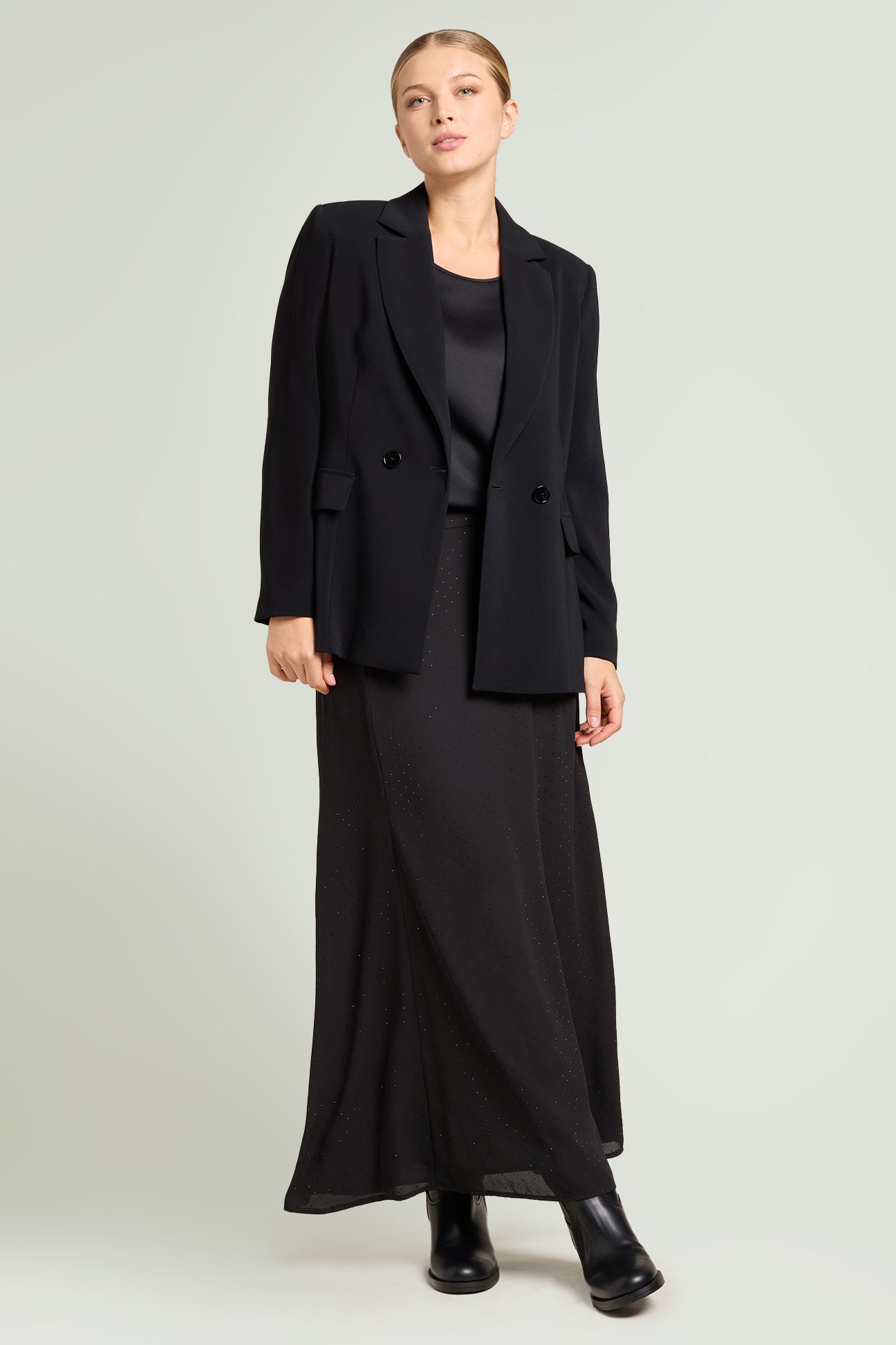 GONNA LUNGA IN GEORGETTE FULL-STRASS