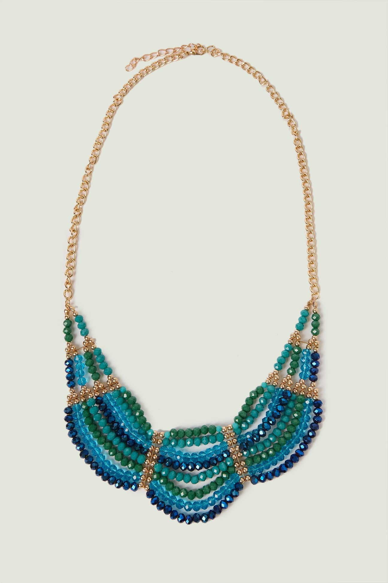 COLLANA-COLLIER DI JAIS E PERLINE DORATE