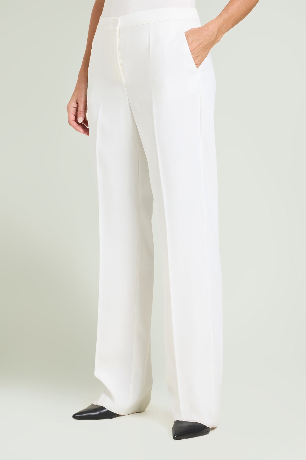 PANTALONI PALAZZO IN CREPE CADY