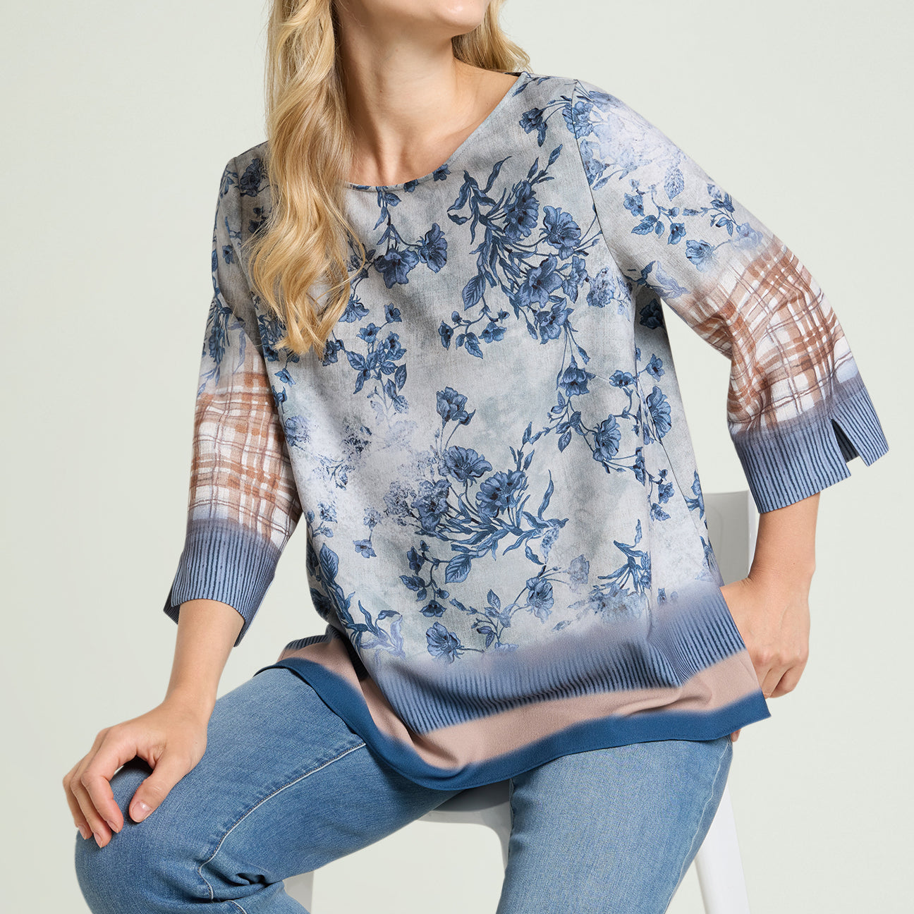 BLUSA IN SABLE' STAMPATO