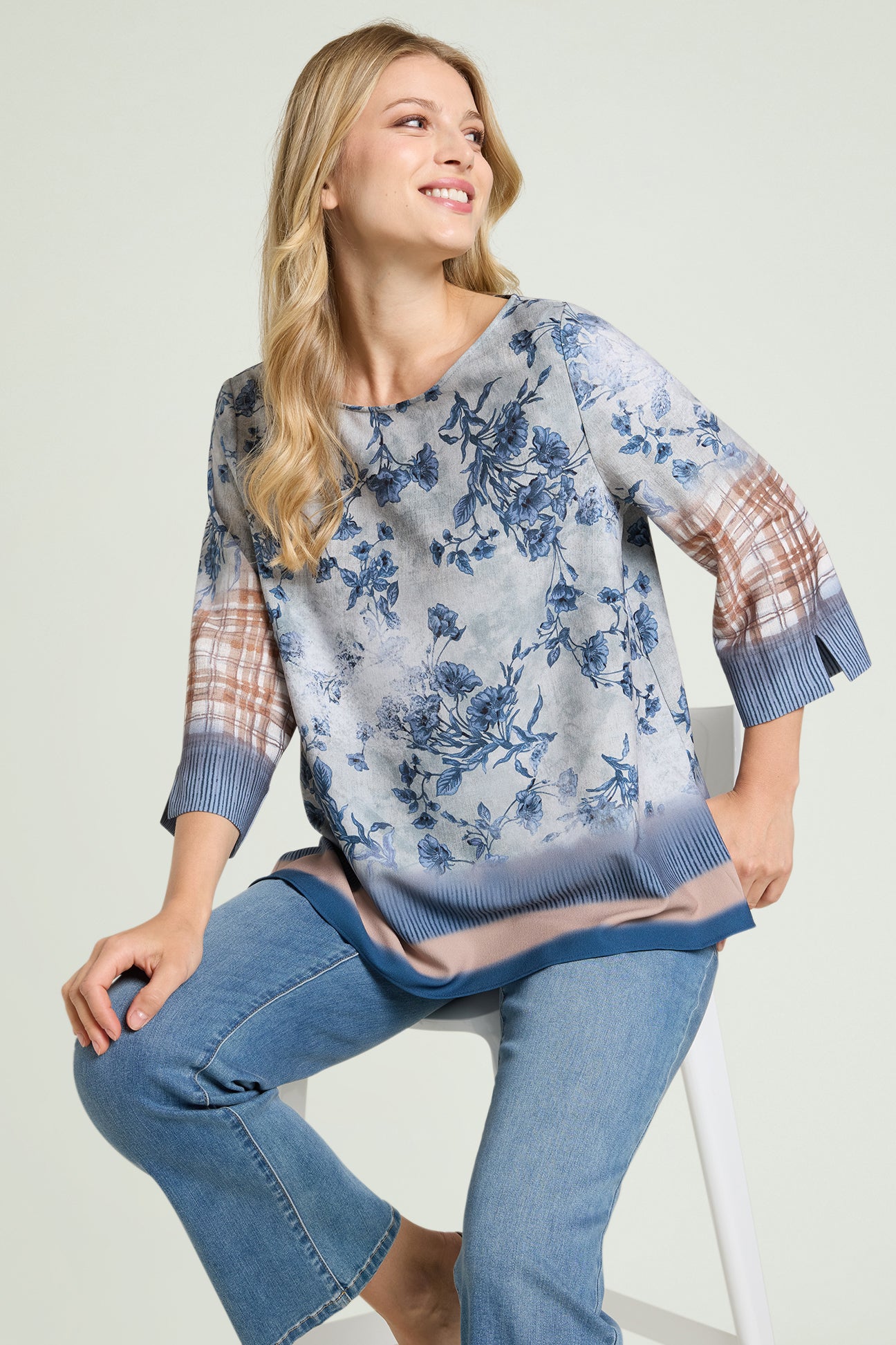 BLUSA IN SABLE' STAMPATO