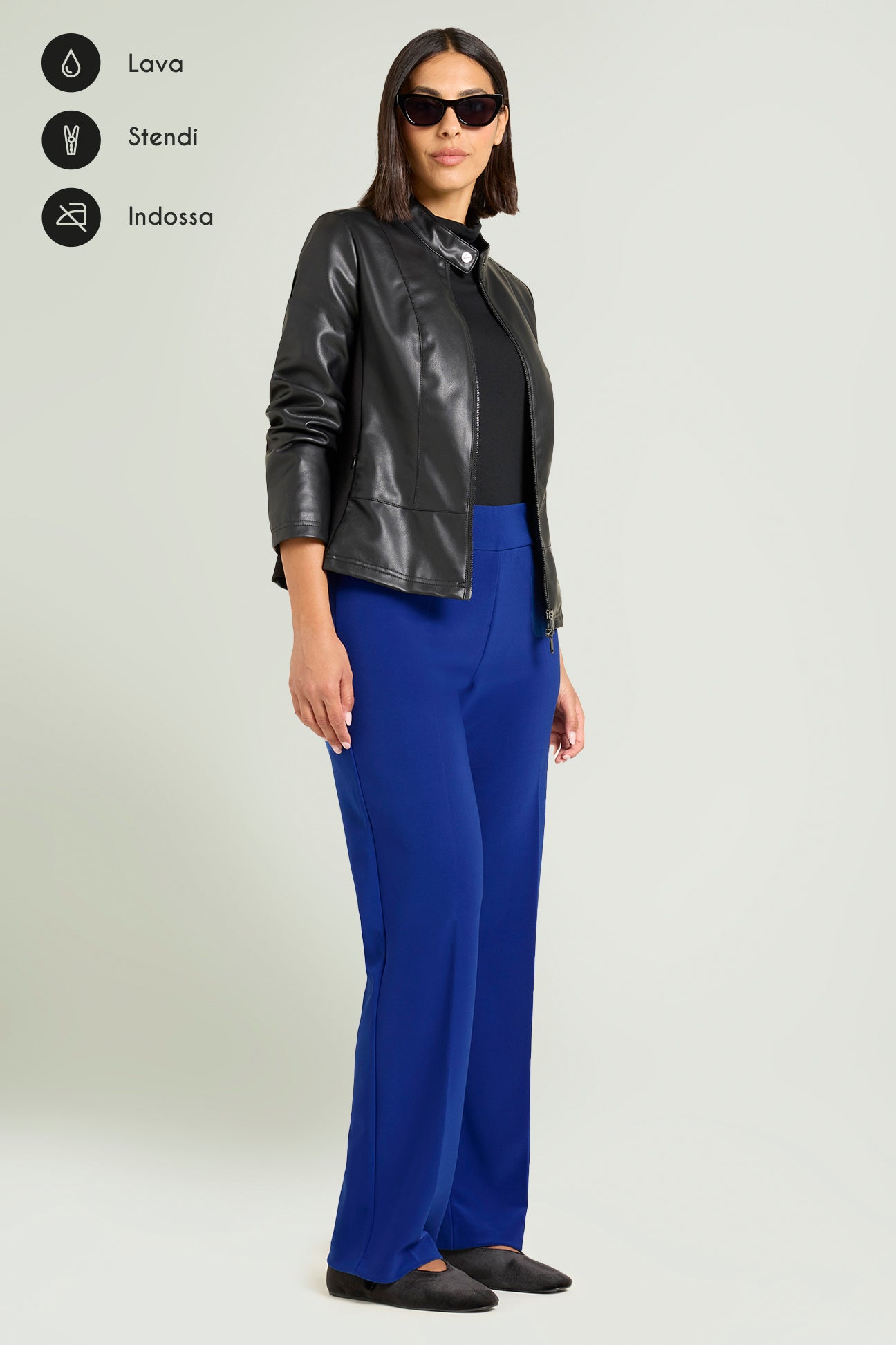 PANTALONI PULL-ON DRITTO IN COMPATTO STRETCH