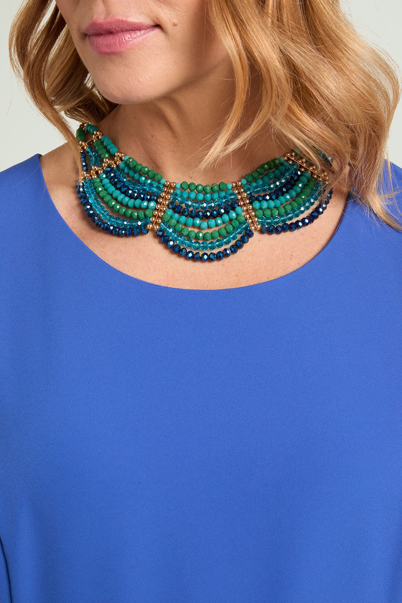 COLLANA-COLLIER DI JAIS E PERLINE DORATE