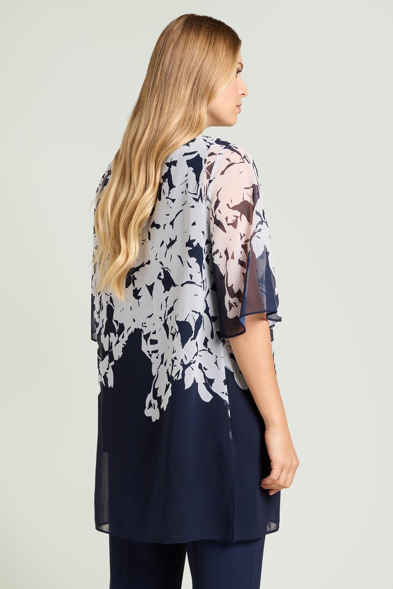 SPOLEVRINO E TOP IN GEORGETTE STAMPATA