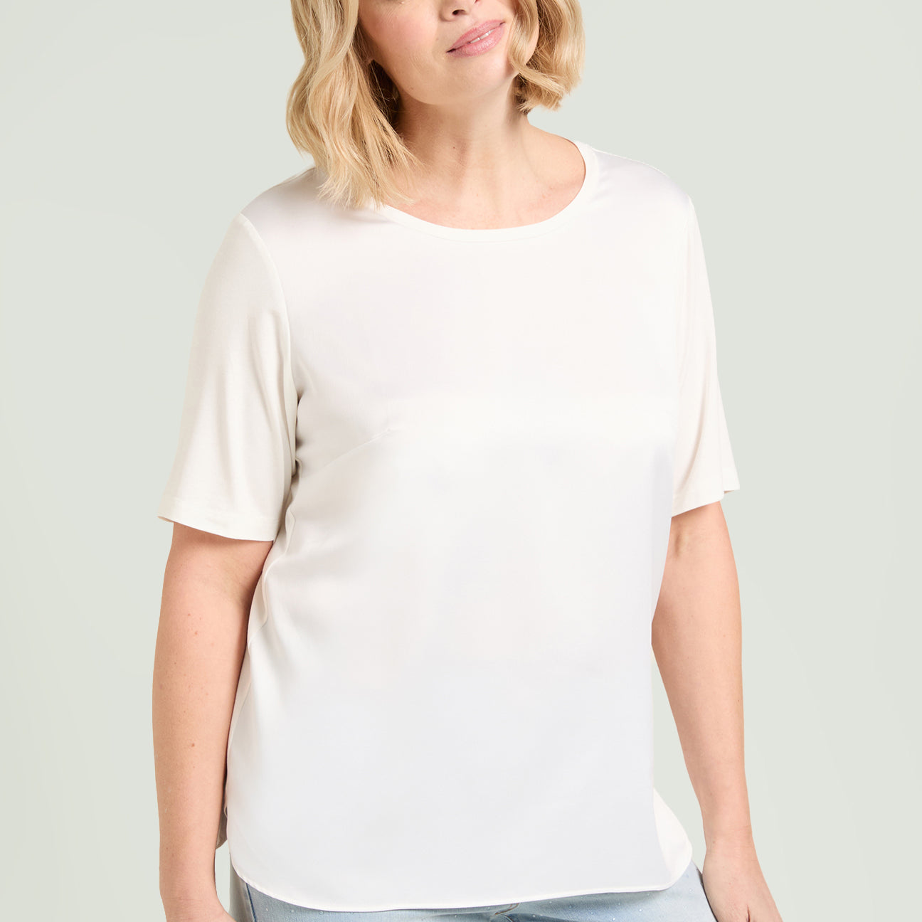 T-SHIRT IN RASO E JERSEY