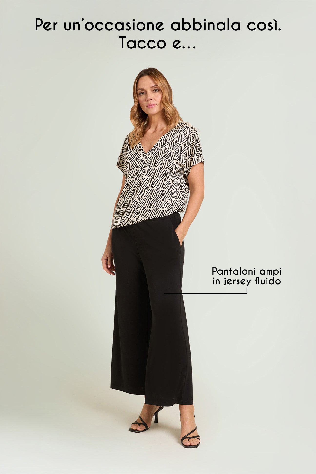 BLUSA STAMPATA IN JERSEY PIQUET