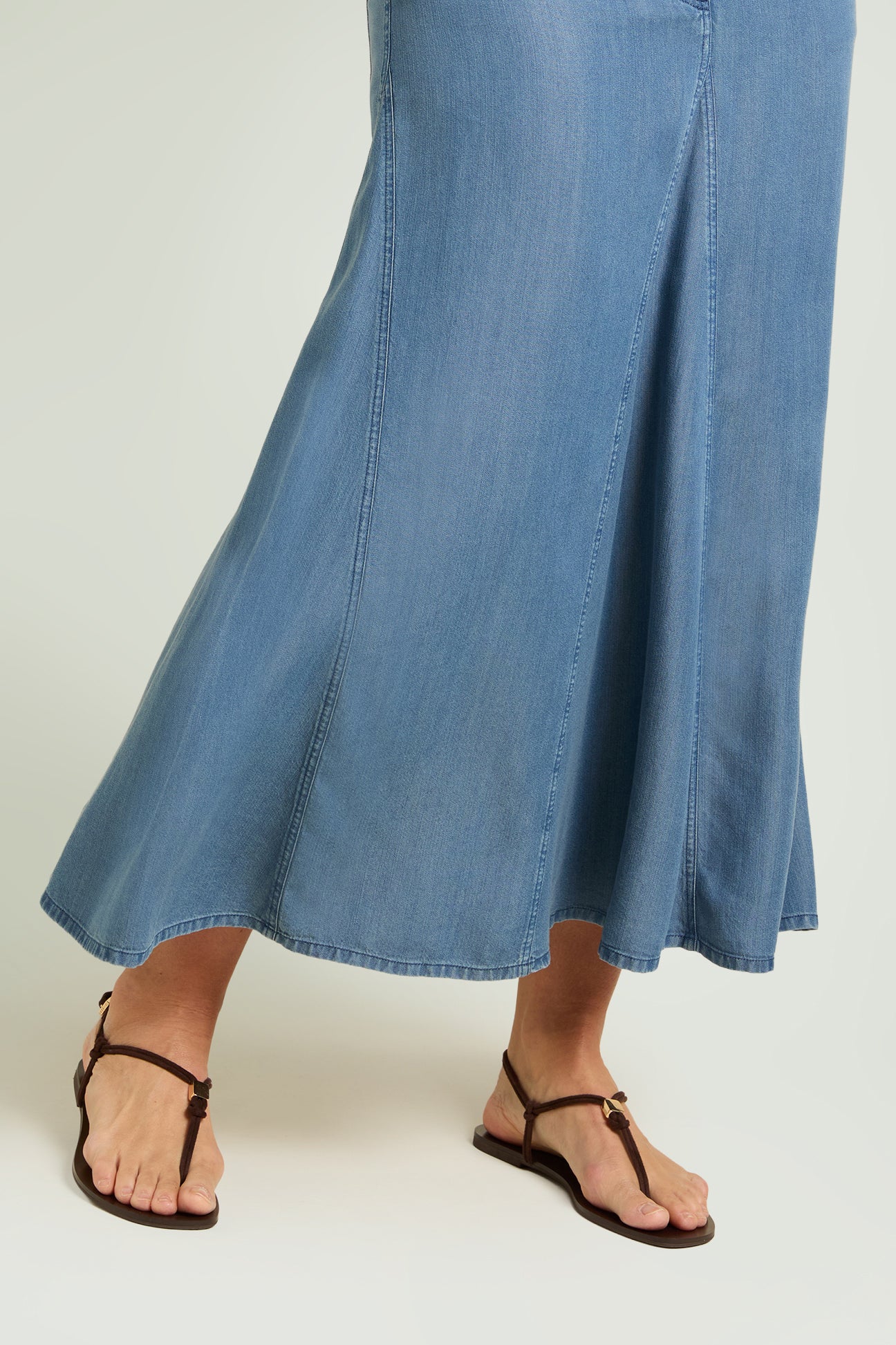 GONNA LUNGA IN CHAMBRAY