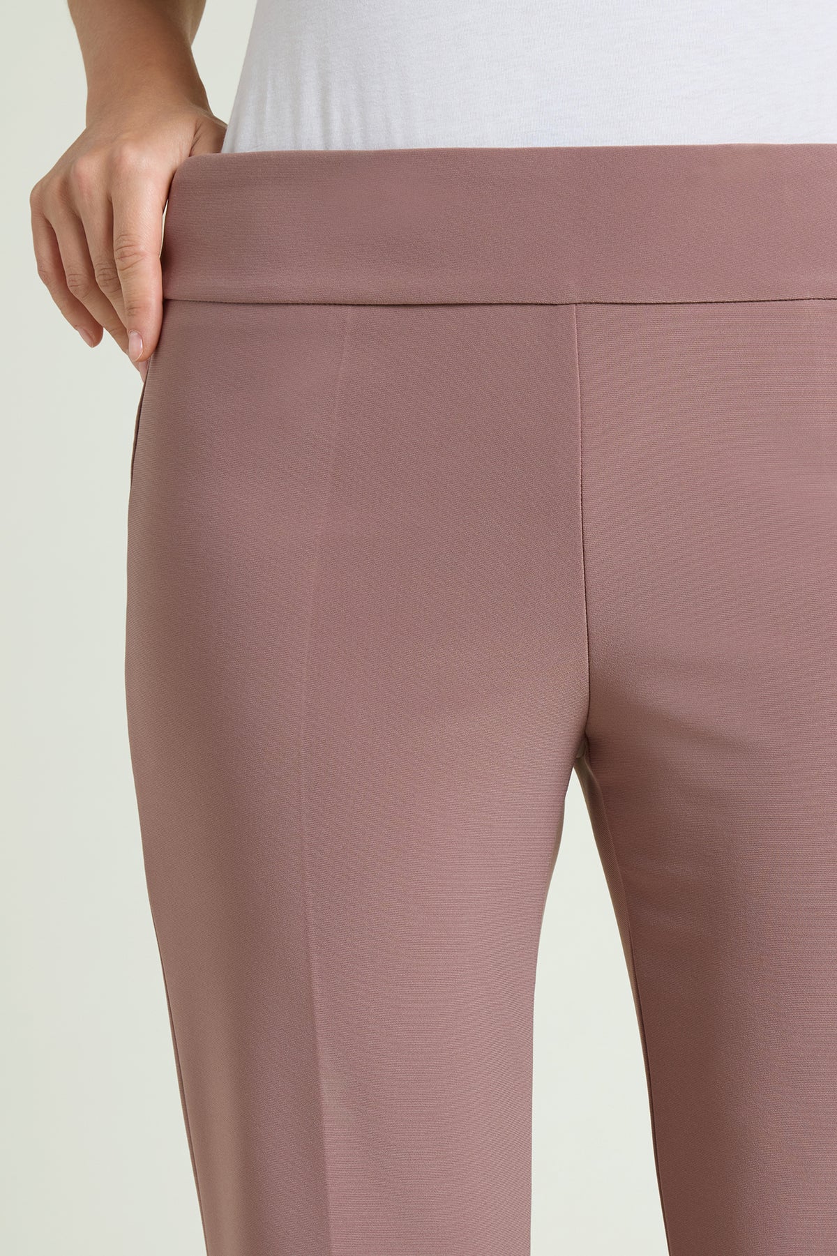 PANTALONI PULL-ON FLARE IN COMPACT STRETCH