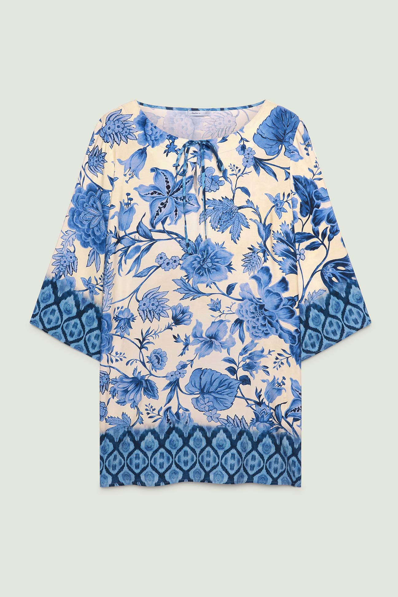 BLUSA CAFTANO IN GIAVANESE STAMPATA