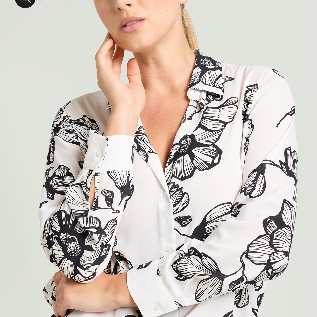 CAMICIA IN DOPPIA GEORGETTE STAMPATA