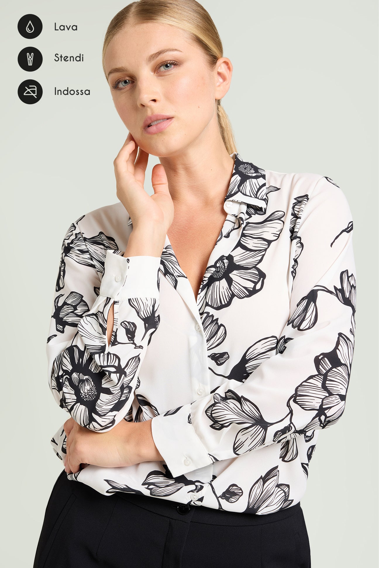 CAMICIA IN DOPPIA GEORGETTE STAMPATA