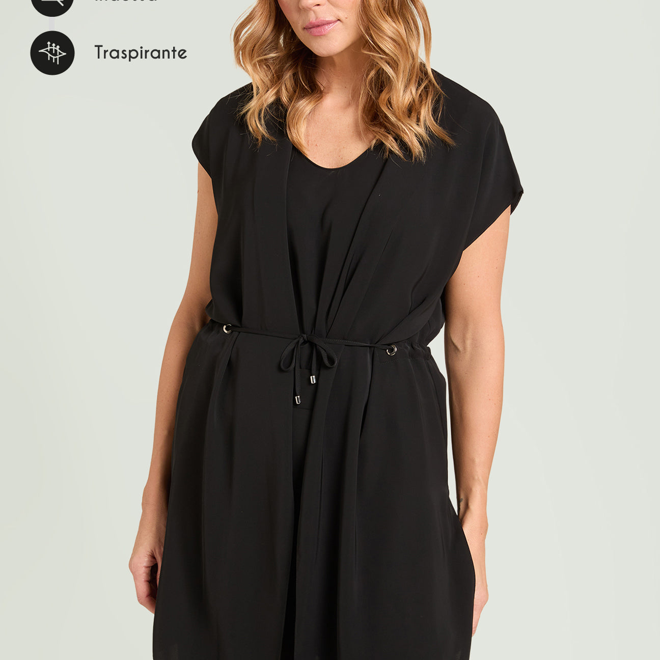 GILET IN TESSUTO FLUIDO SILKY TOUCH