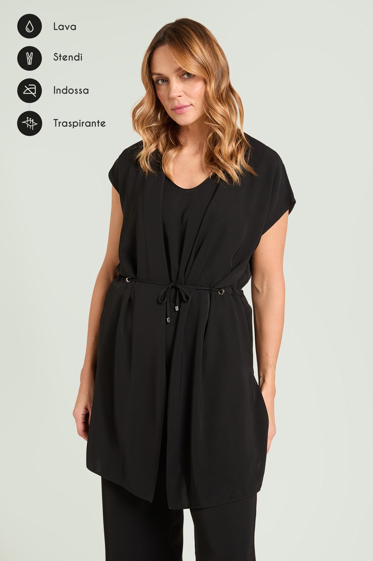 GILET IN TESSUTO FLUIDO SILKY TOUCH