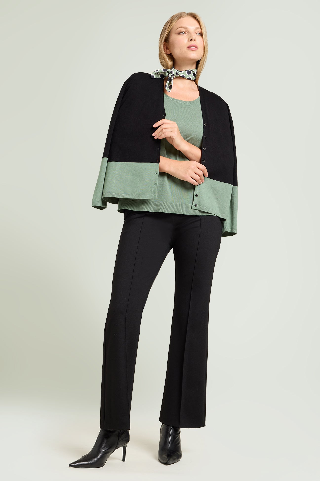 CARDIGAN COLOR BLOCK IN VISCOSA COMFORT