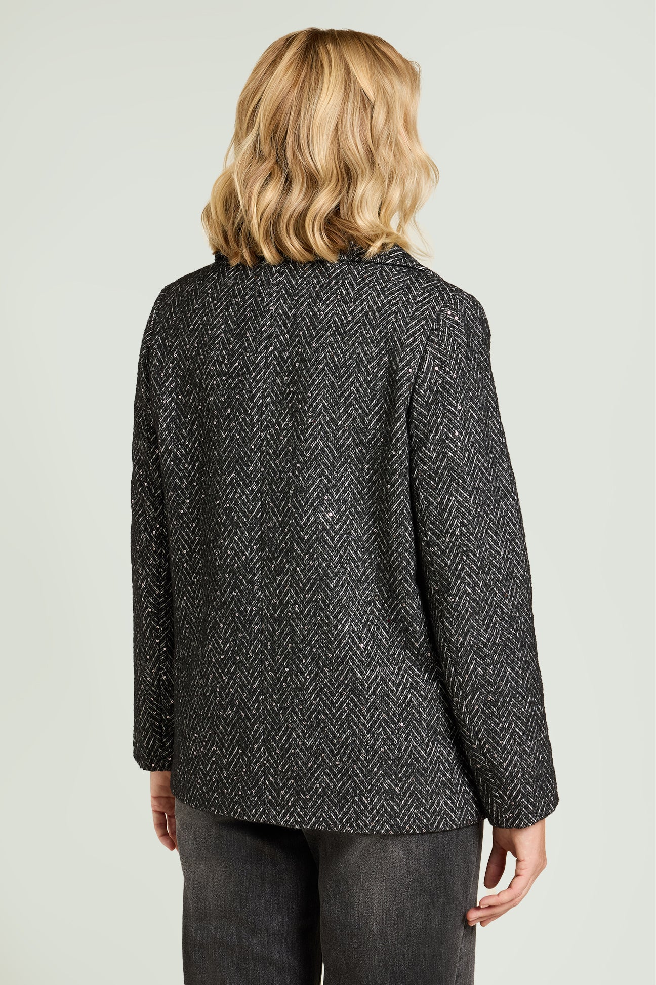 GIACCONE PEA COAT IN CHEVRON PAILLETTES