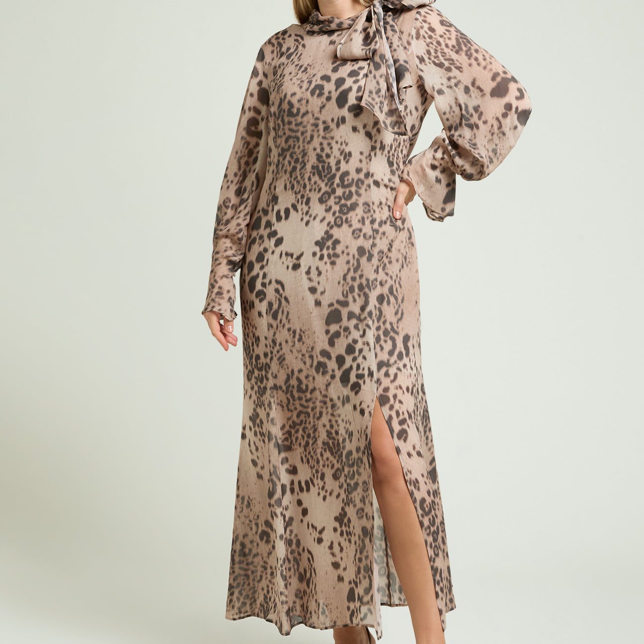 ABITO LUNGO ELEGANTE ANIMALIER