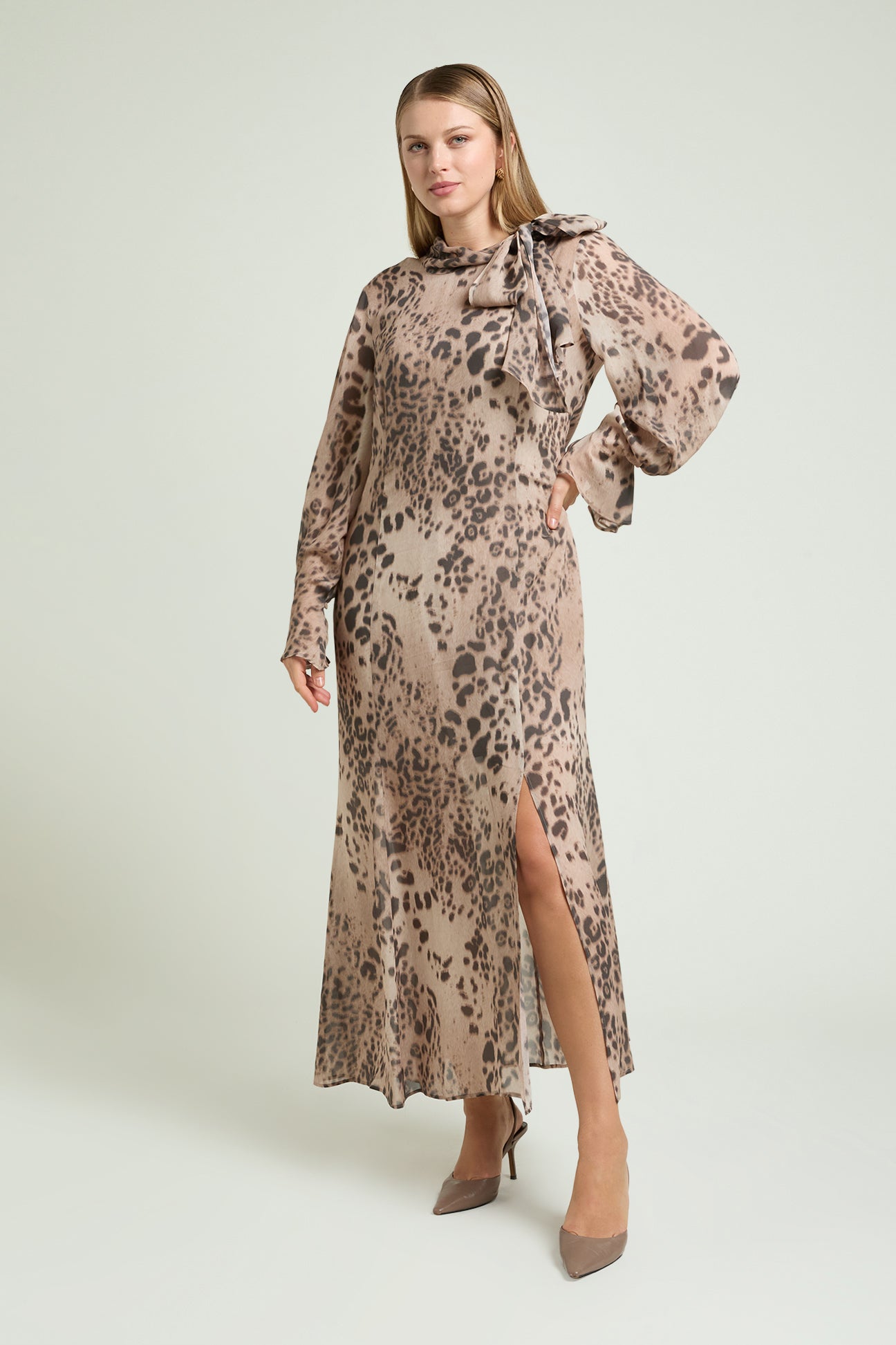 ABITO LUNGO ELEGANTE ANIMALIER