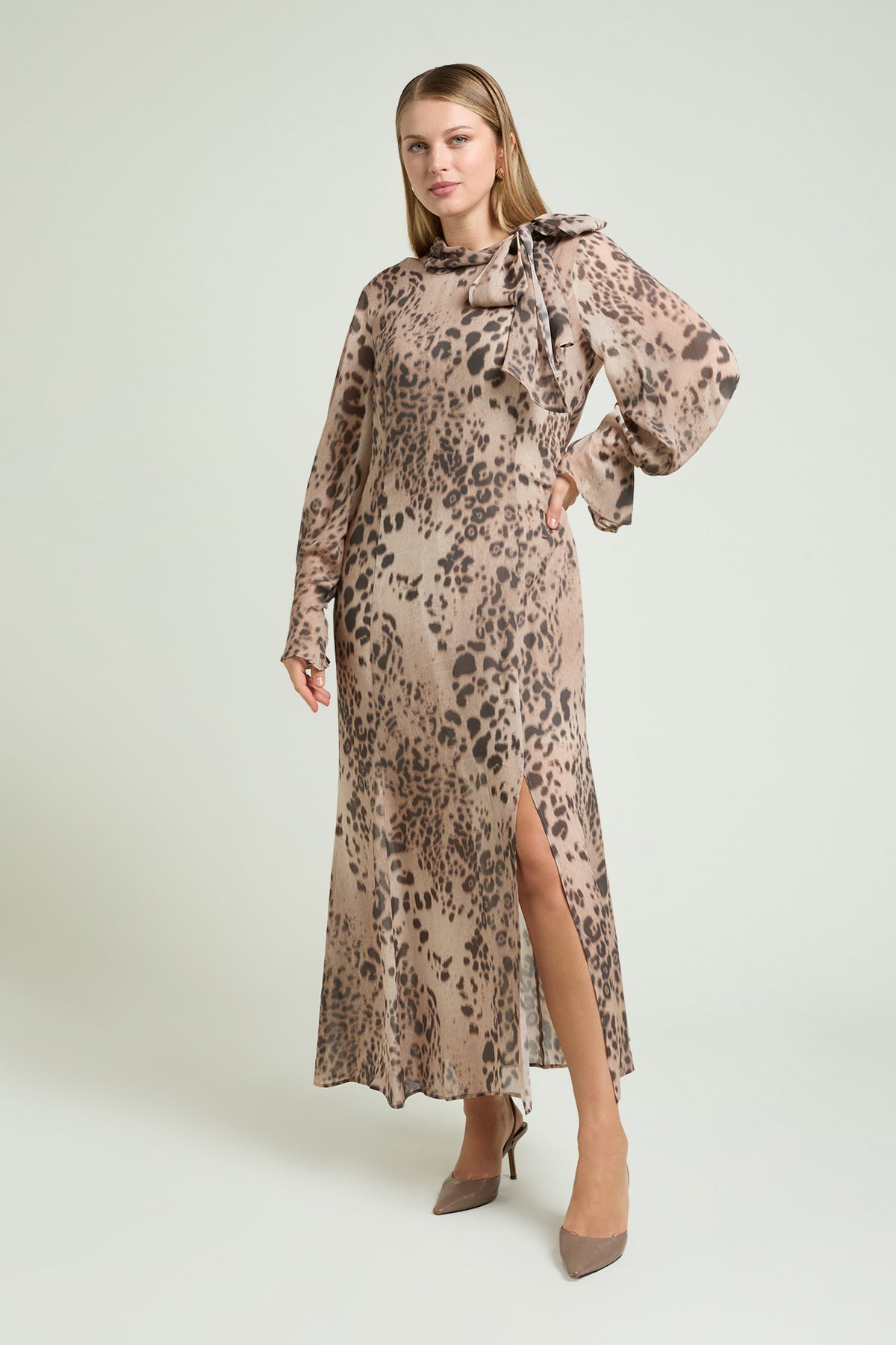 ABITO LUNGO ELEGANTE ANIMALIER
