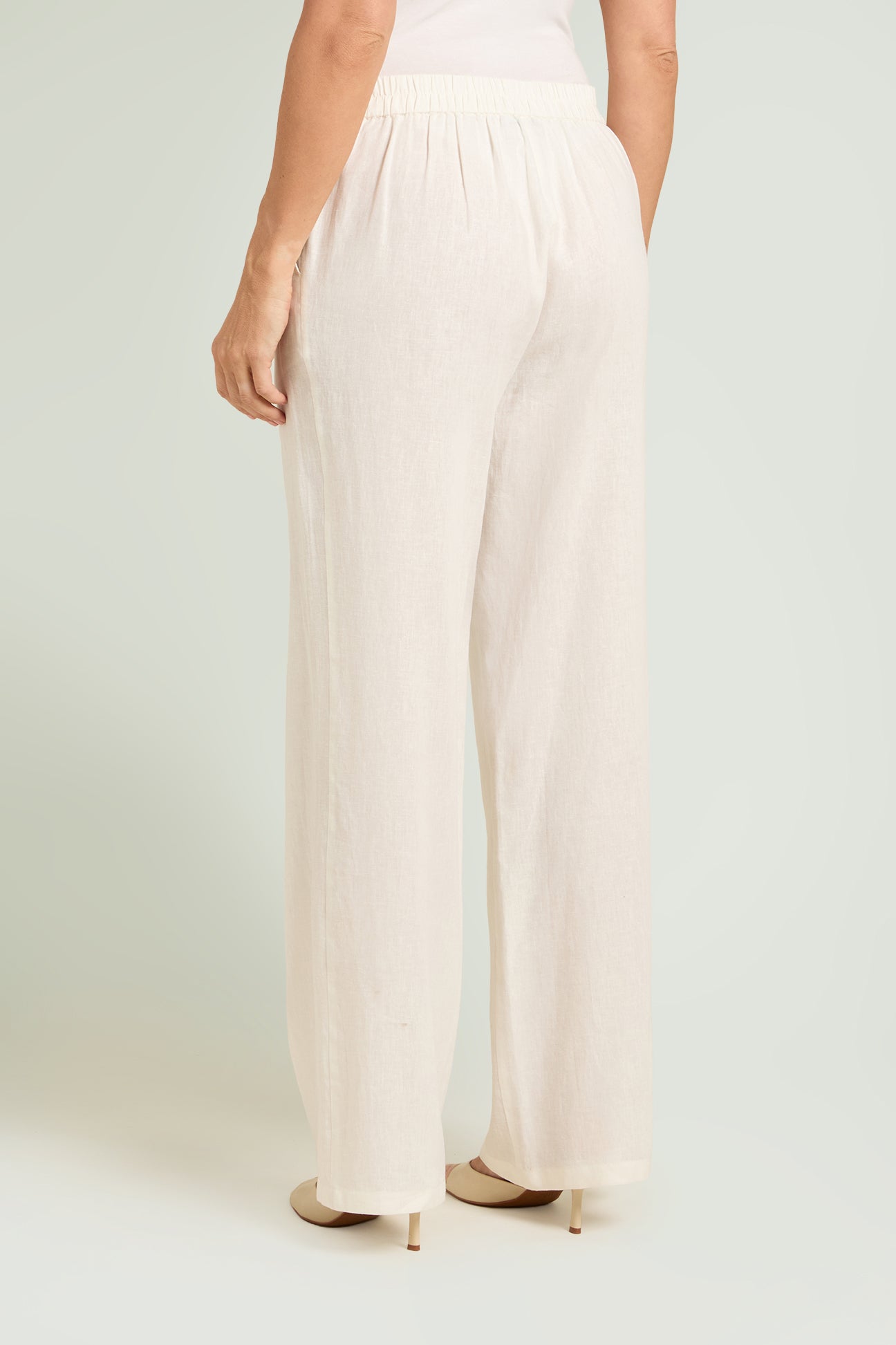 PANTALONI AMPI IN LINO-VISCOSA