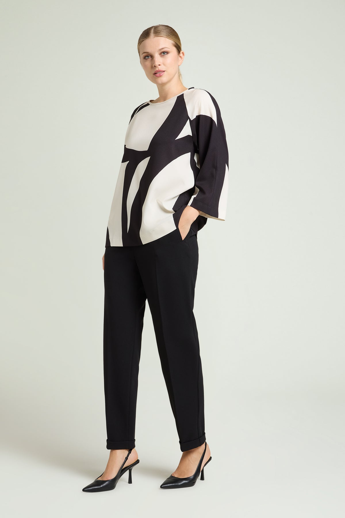 BLUSA IN SABLE' STAMPATO