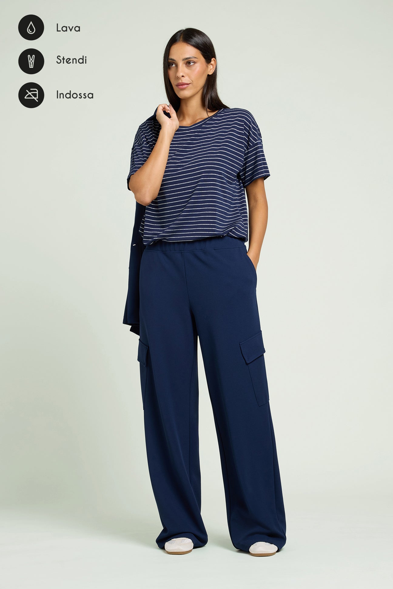 PANTALONI CARGO IN SCUBA TWILL