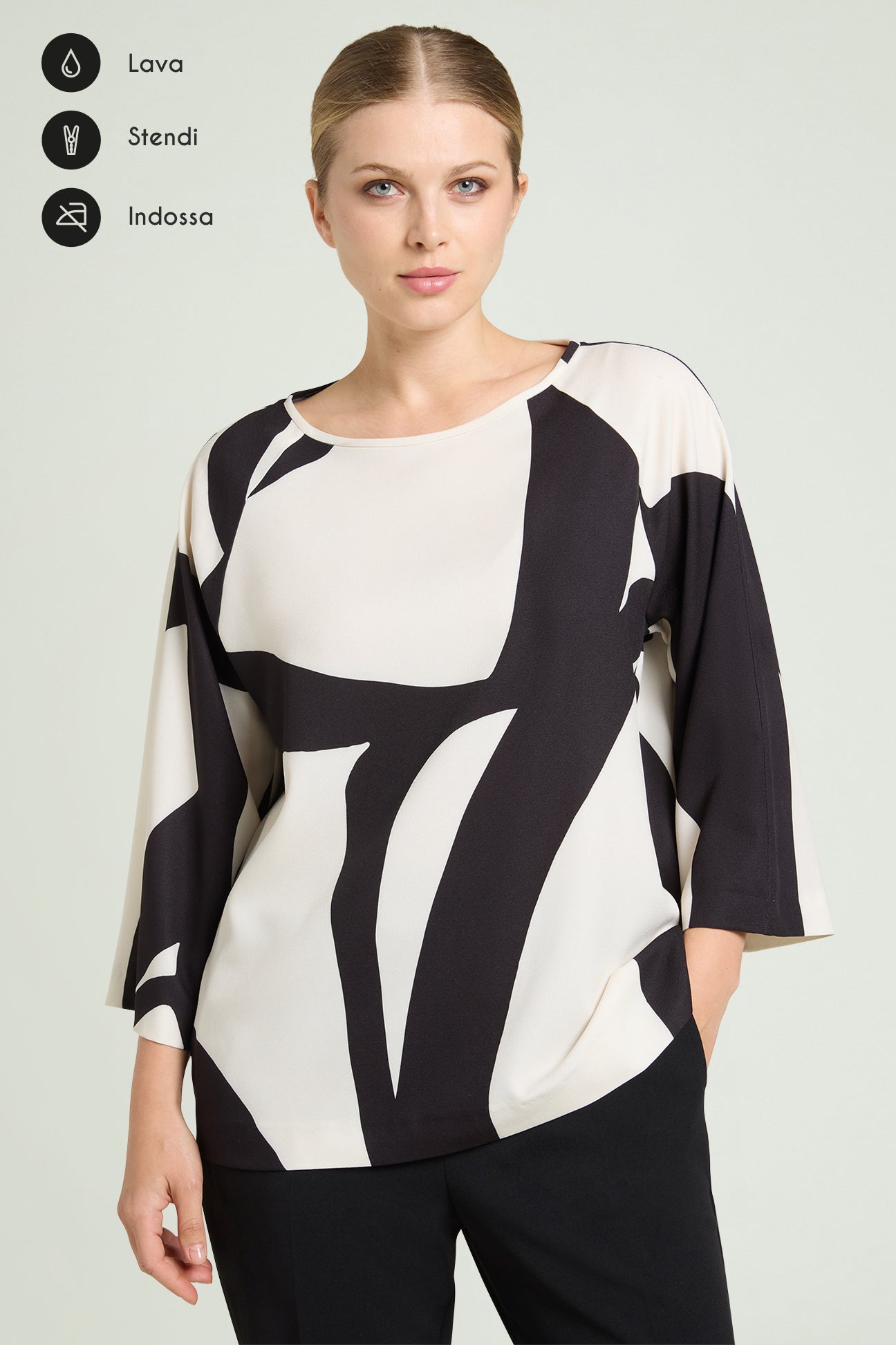 BLUSA IN SABLE' STAMPATO