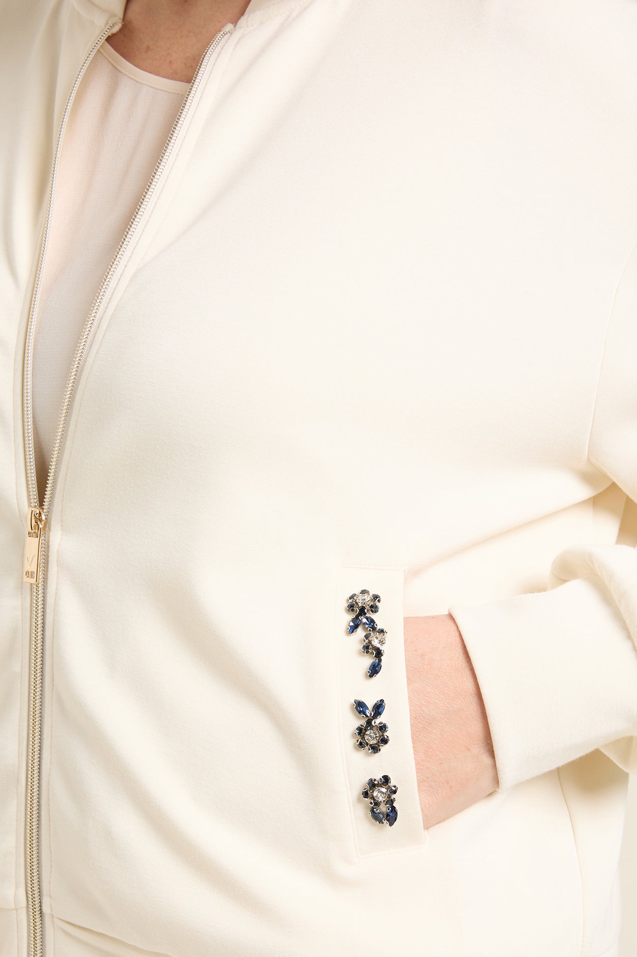 BOMBER IN JERSEY SCUBA RICAMATO