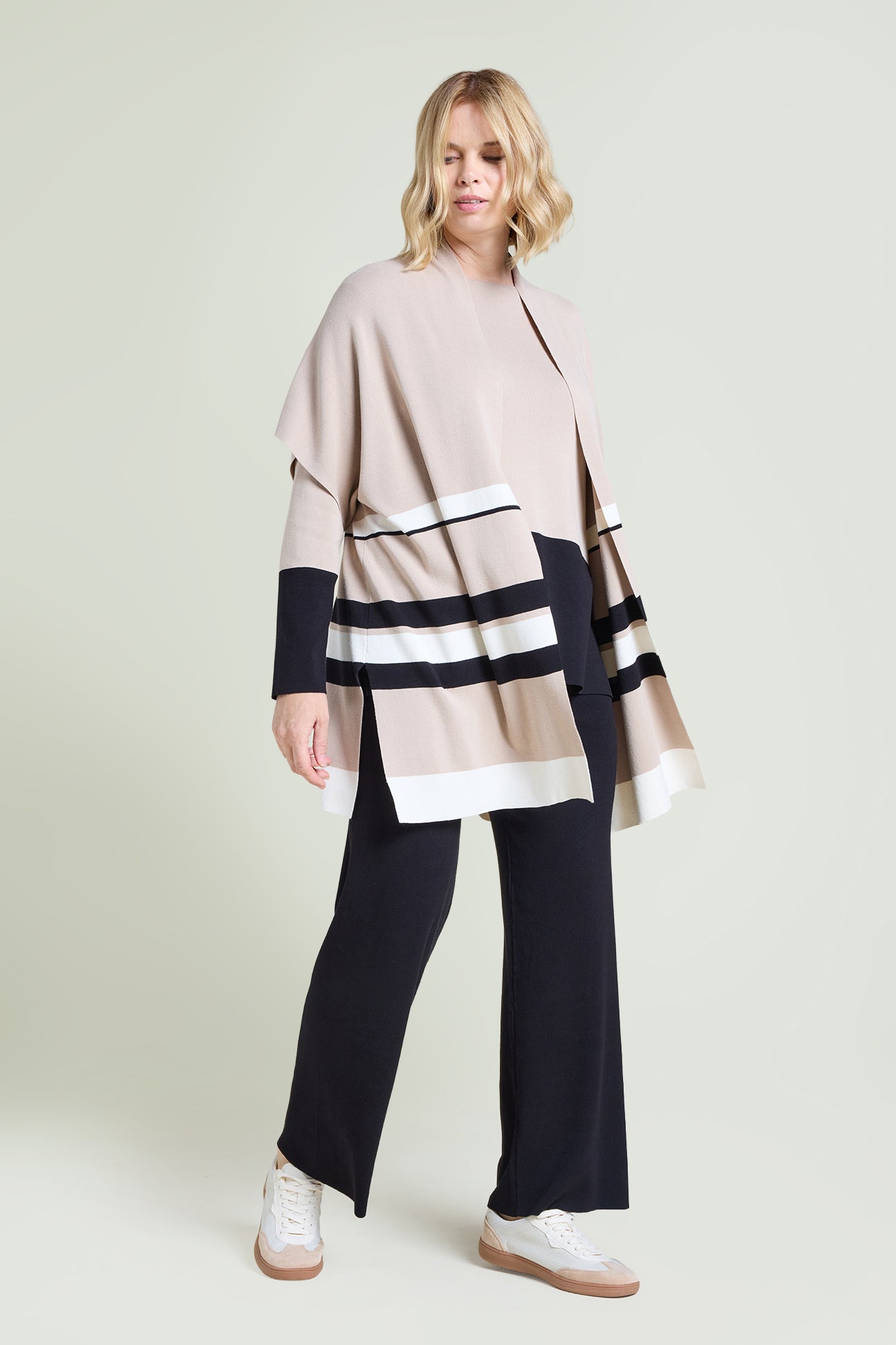 CARDIGAN A RIGHE COLOR BLOCK