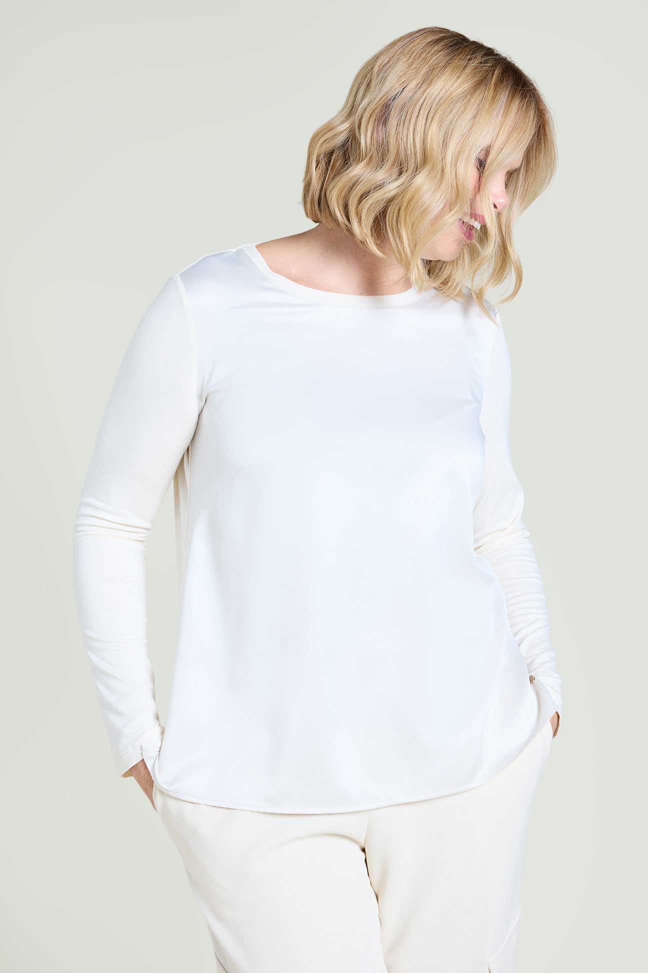 T-SHIRT IN RASO E JERSEY