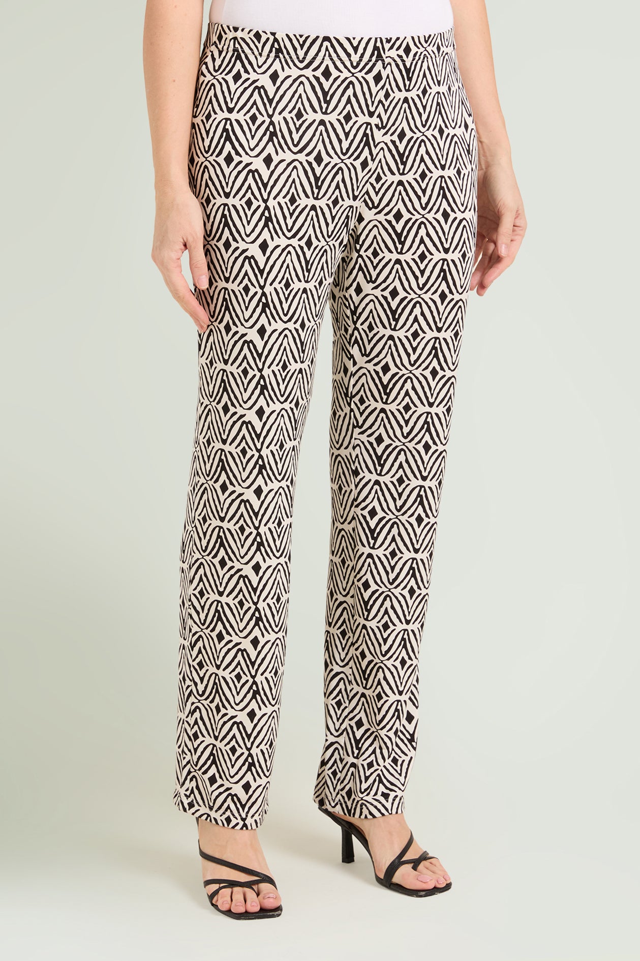 PANTALONI PULL-ON STAMPATI IN JERSEY PIQUET