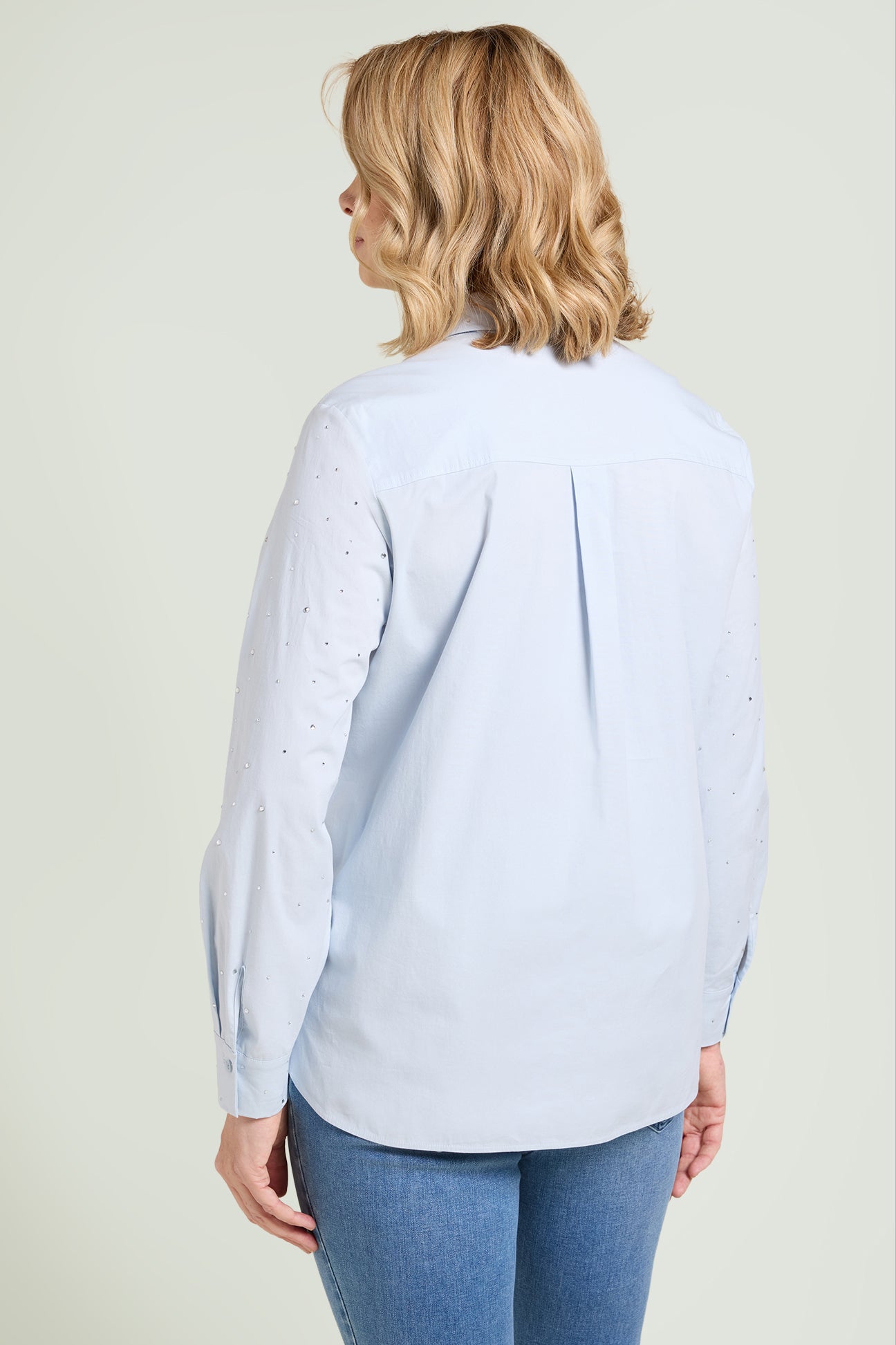 CAMICIA IN POPELINE CON PUNTI LUCE