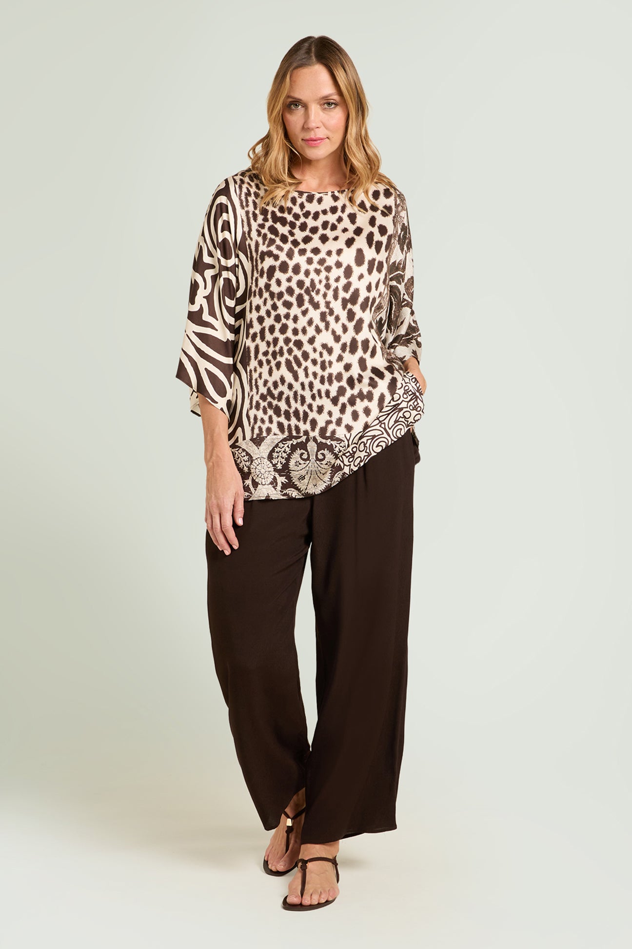 BLUSA STAMPATA IN SATIN
