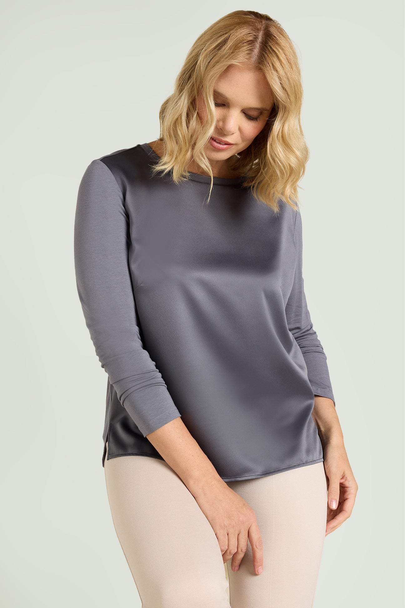 T-SHIRT IN RASO E JERSEY