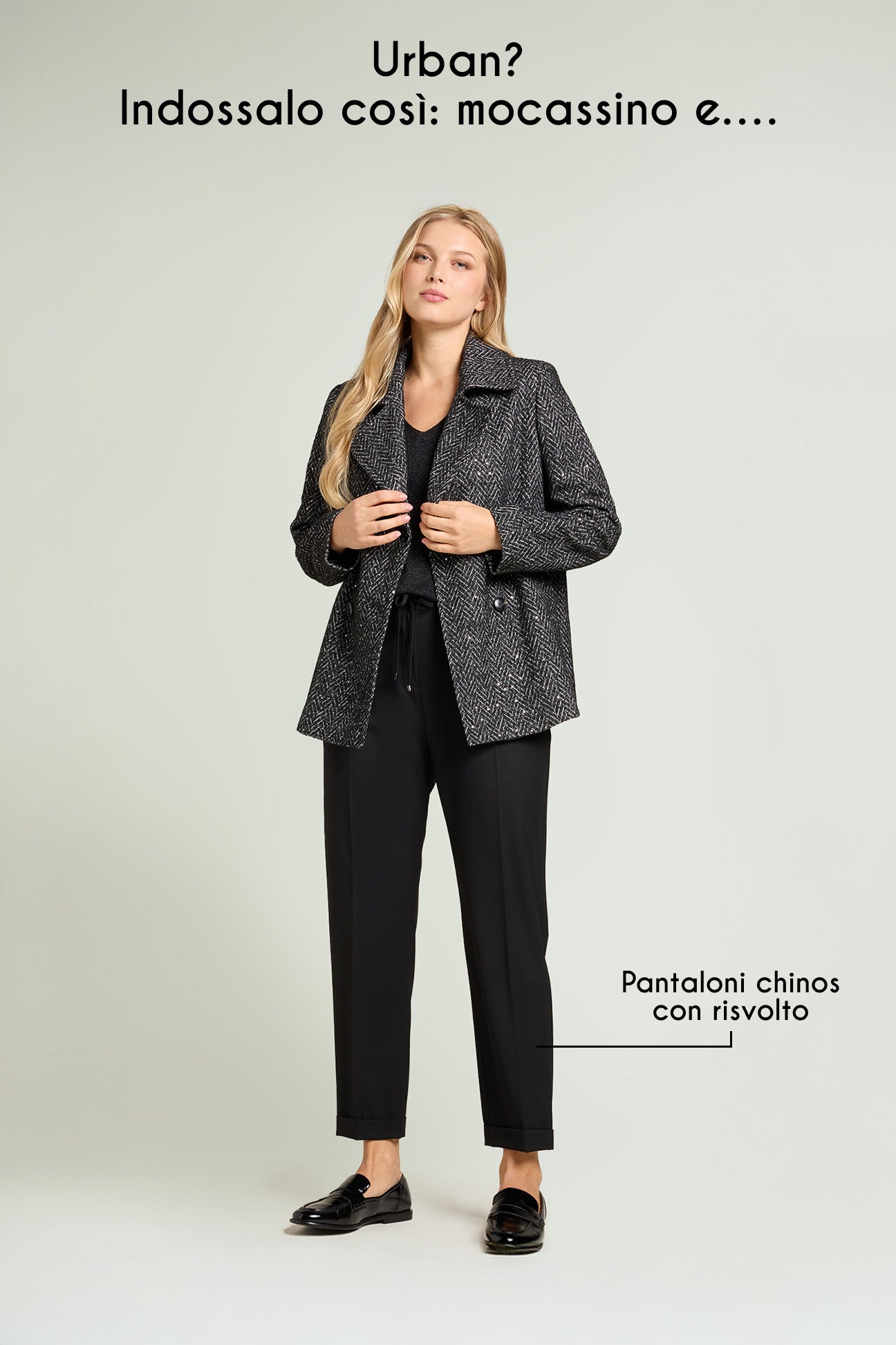 GIACCONE PEA COAT IN CHEVRON PAILLETTES