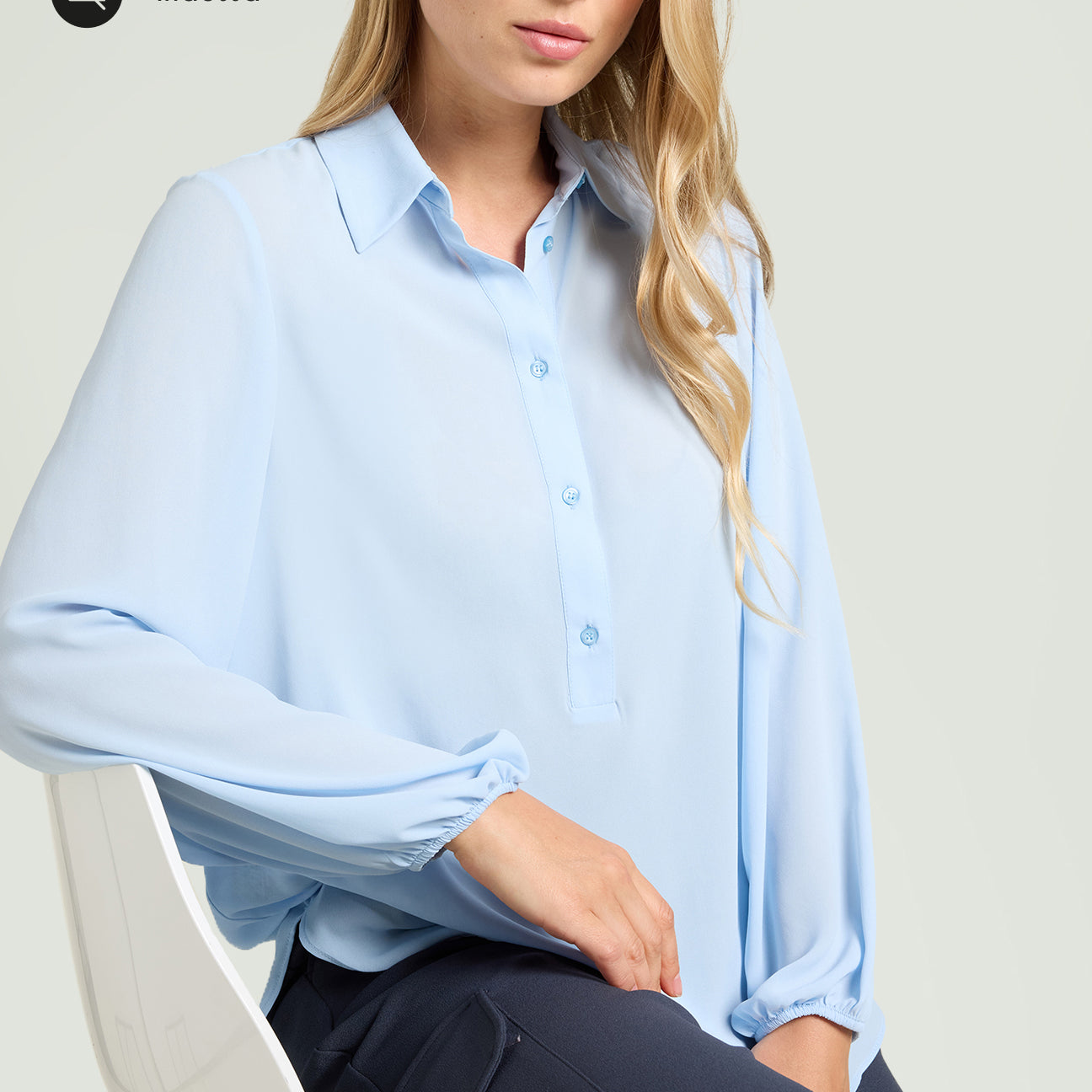 CAMICIA POLO IN DOPPIA GEORGETTE