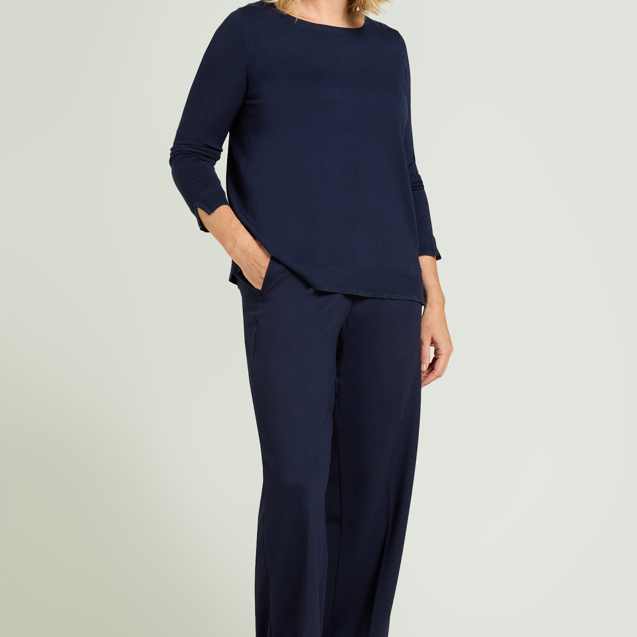 PANTALONI PULL-ON WIDE LEG IN PUNTO MILANO