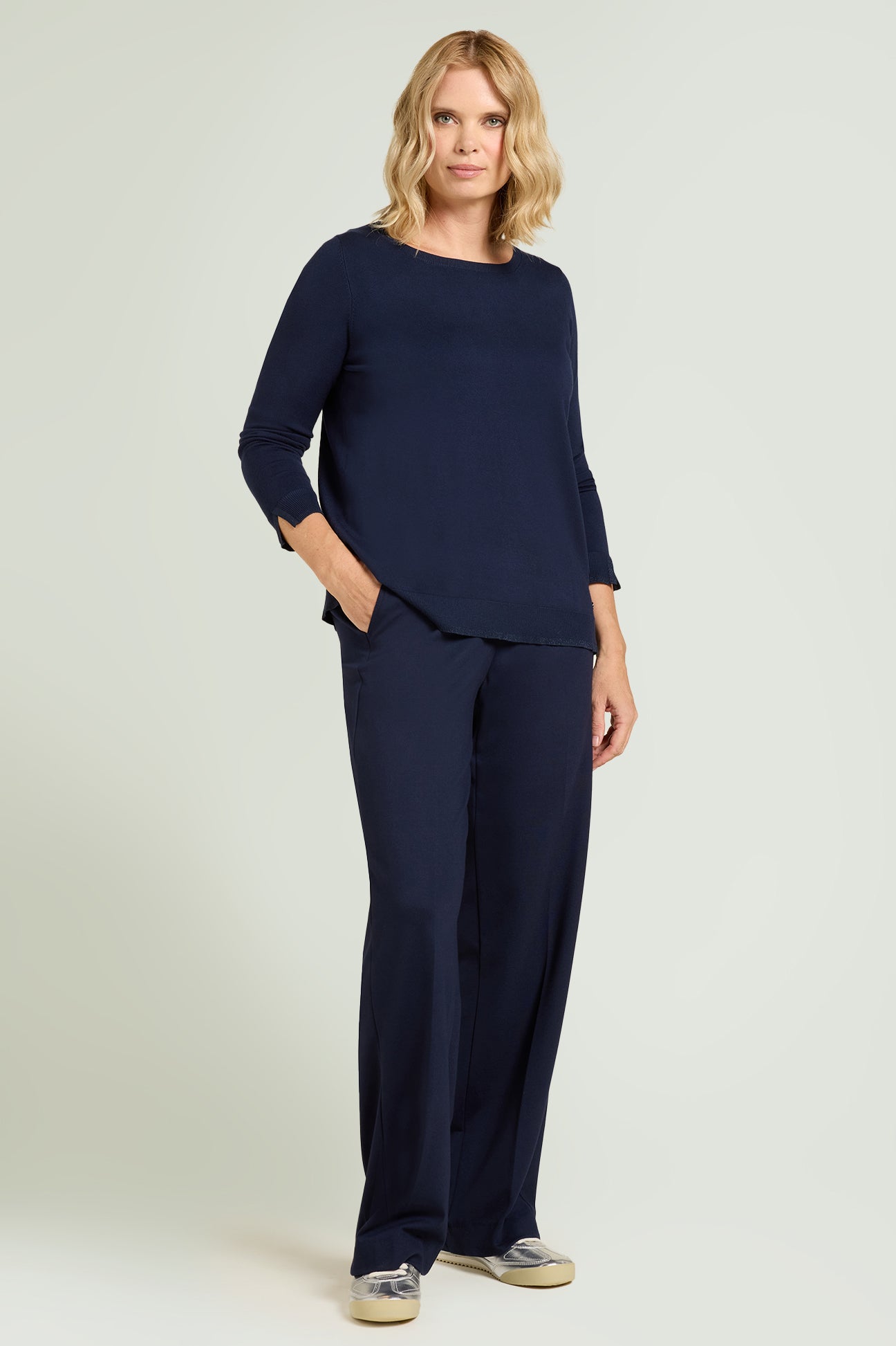 PANTALONI PULL-ON WIDE LEG IN PUNTO MILANO