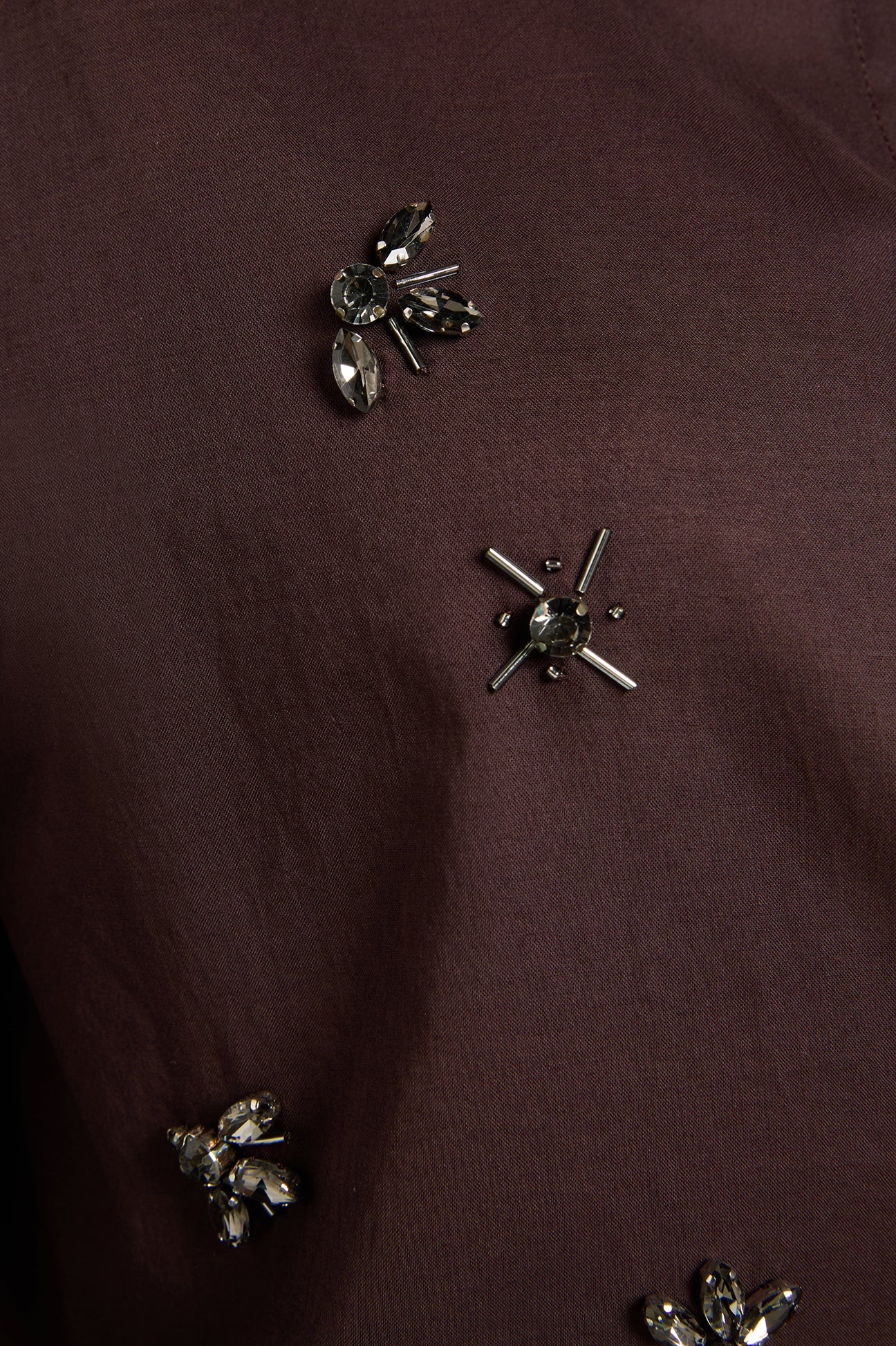 CAMICIA IN VOILE DI COTONE RICAMATA A MANO