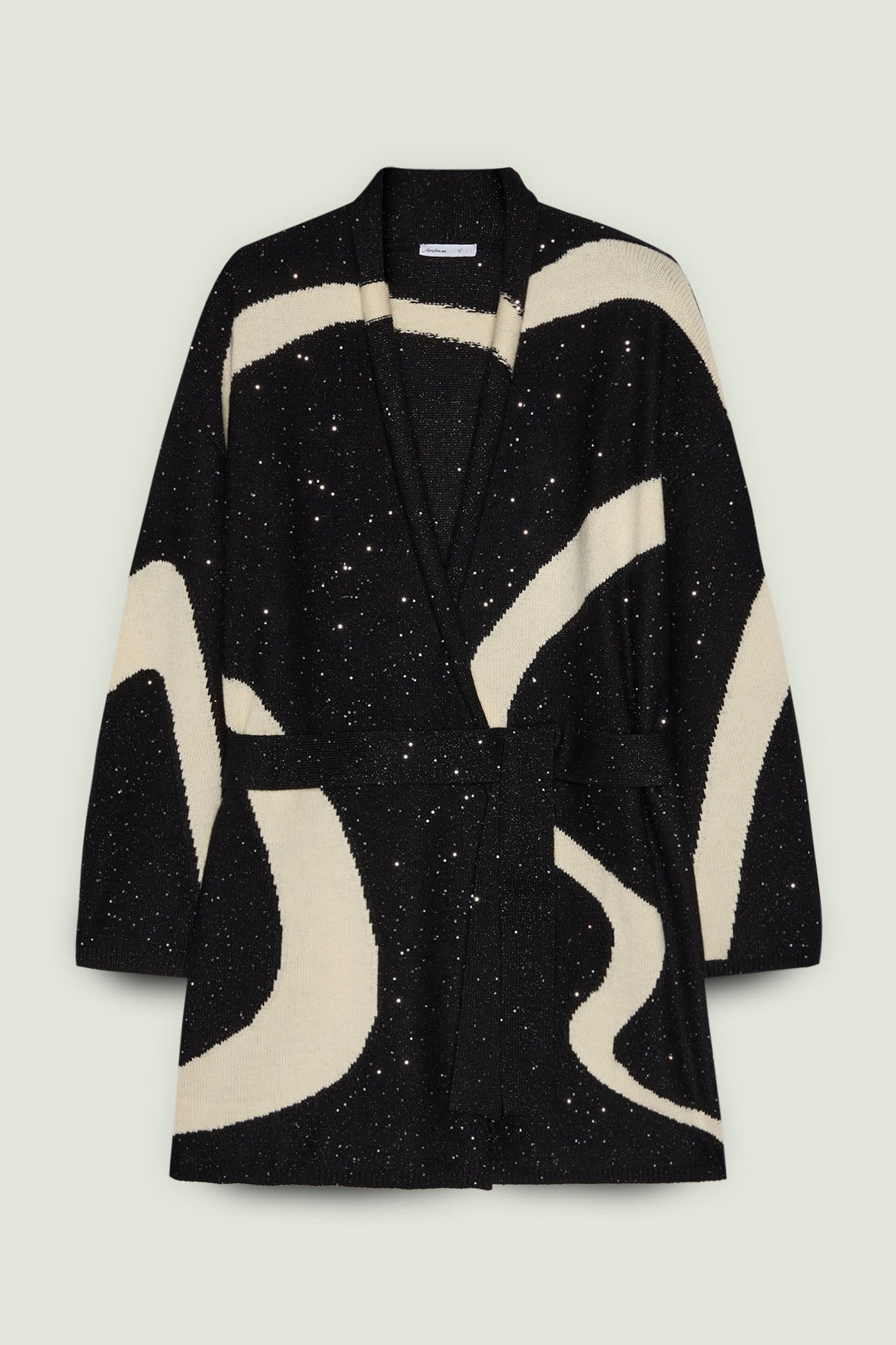 CARDIGAN CON INTARSIO AD ONDE