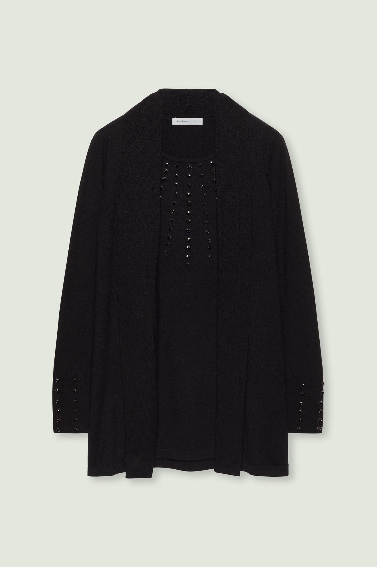 CARDIGAN RICAMATO CON EFFETTO TWIN SET