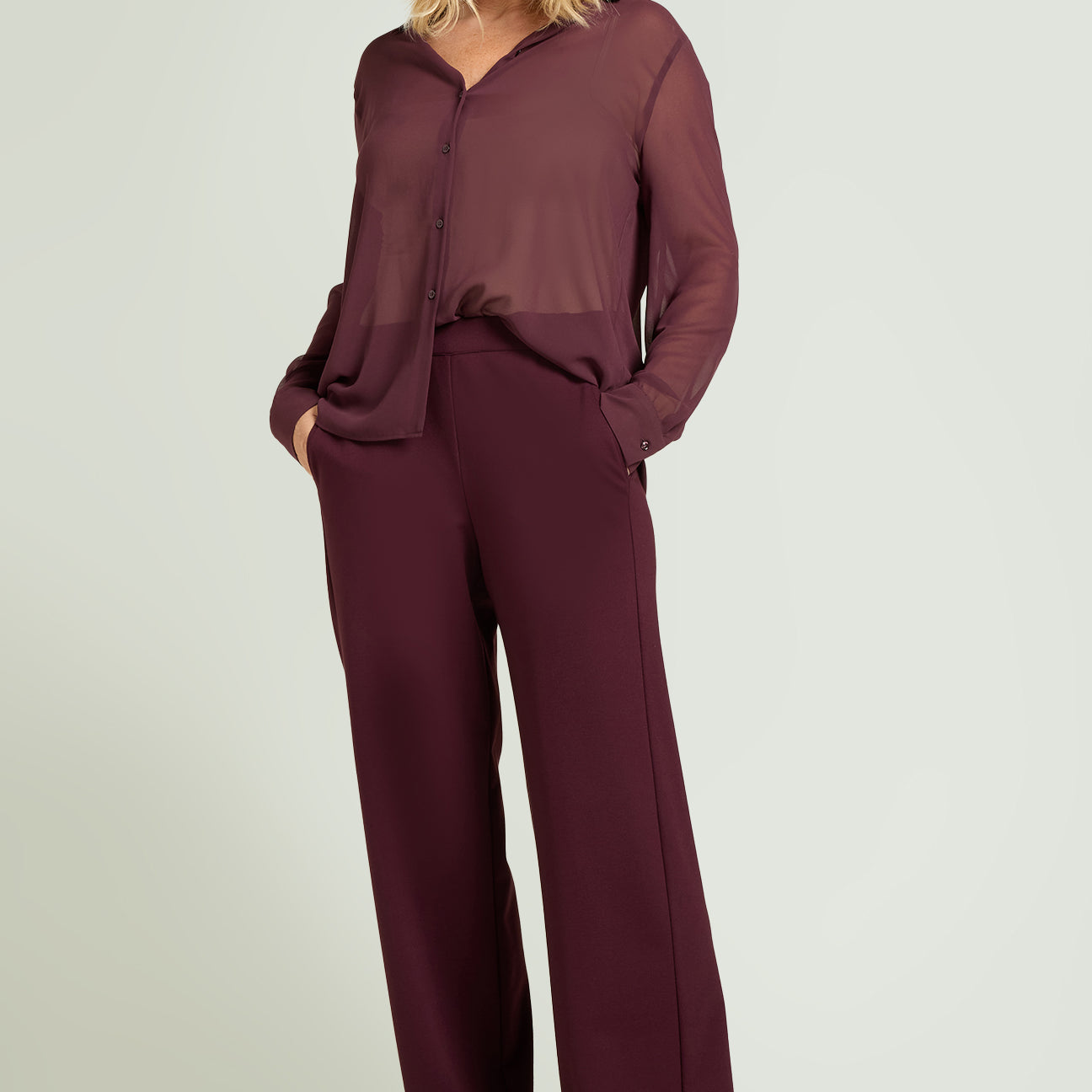 PANTALONI PULL-ON WIDE LEG IN PUNTO MILANO